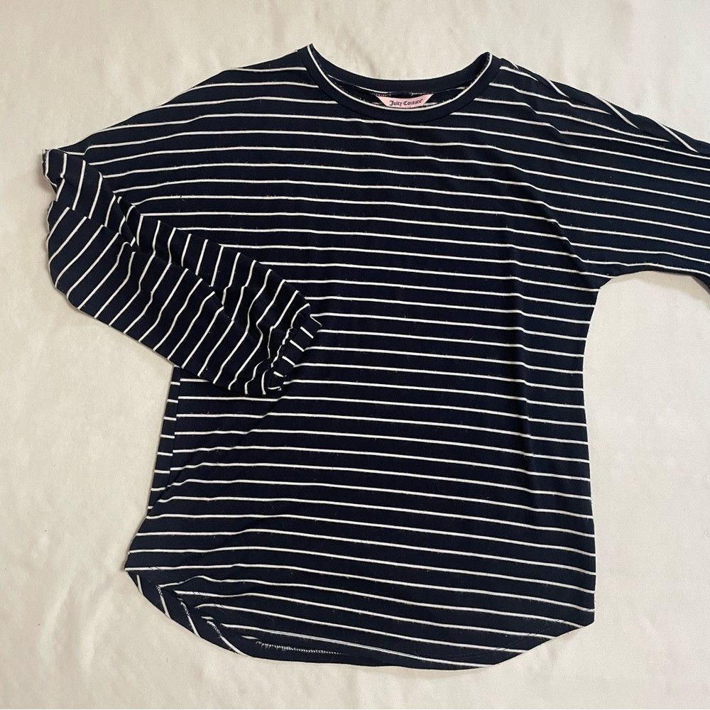 Juicy Couture Juicy Couture Navy Striped Drop Shoulder Long Balloon Sleev Size XS / US 0-2 / IT 36-38 - 6 Thumbnail