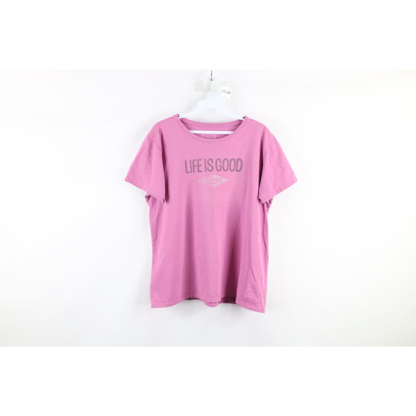 Vintage Vintage Life is Good Distressed Love Short Sleeve T-Shirt Size L / US 10 / IT 46 - 1 Preview