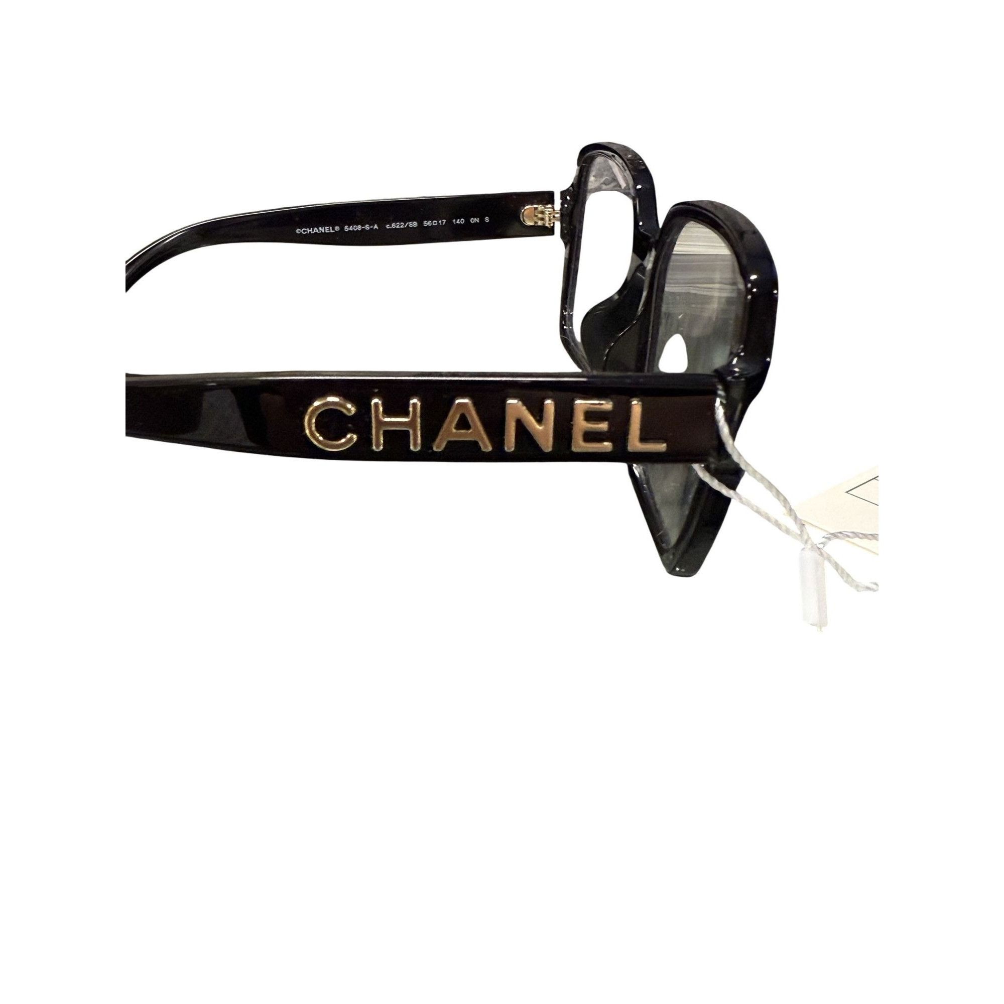 Chanel Chanel 5408 Square Eyeglasses Black Frame Clear Lenses Made Size ONE SIZE - 12 Thumbnail