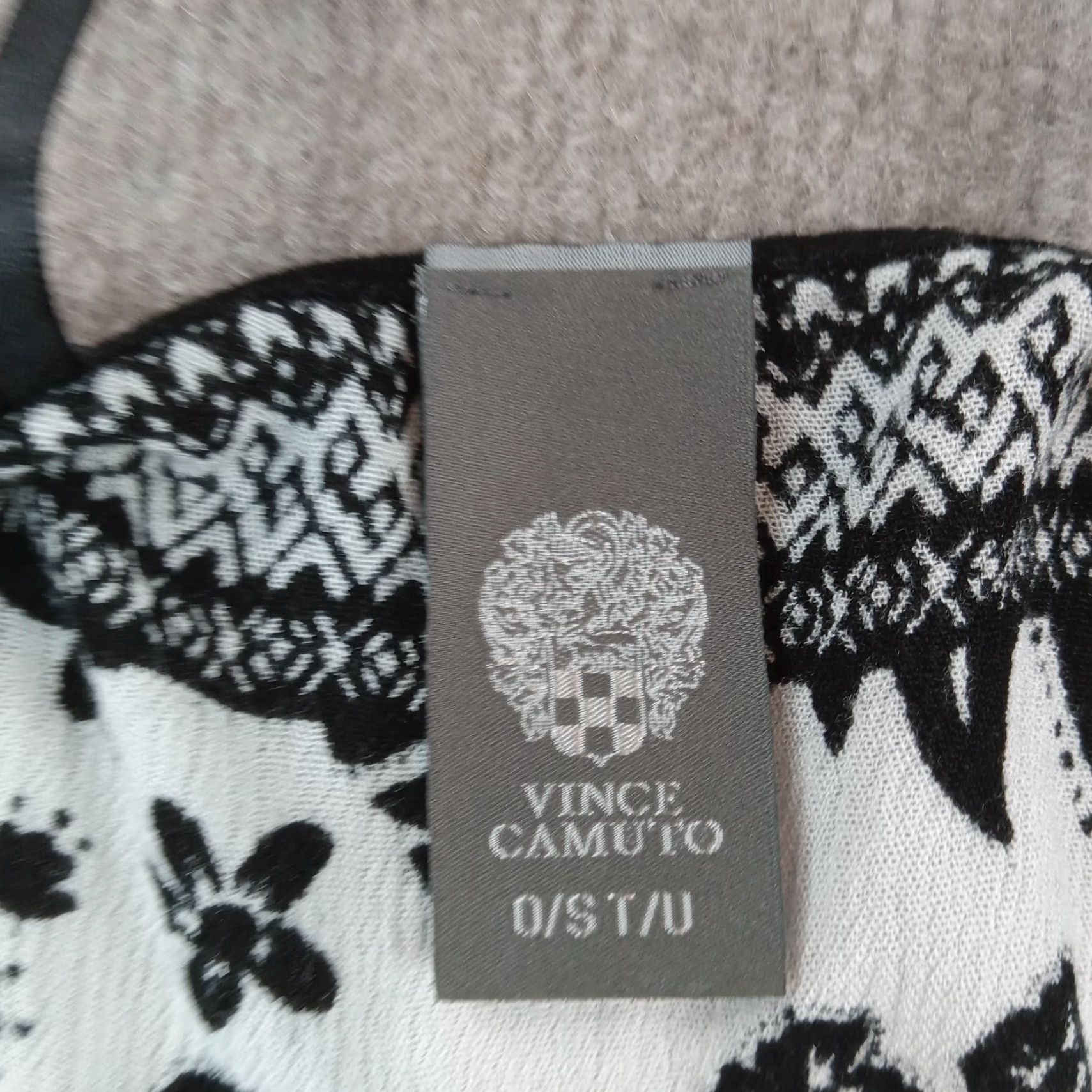 Vince Camuto Vince Camuto Womens Cardigan Sweater Open Front White Black Bird Pattern Rayon Fall Spring Winter Size ONE SIZE - 5 Thumbnail