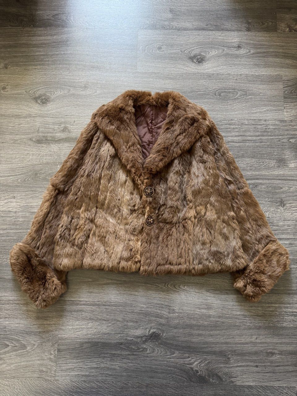 Vintage Vintage Real Fur Rabbit Brown Coat Jacket Size M / US 6-8 / IT 42-44 - 1 Thumbnail