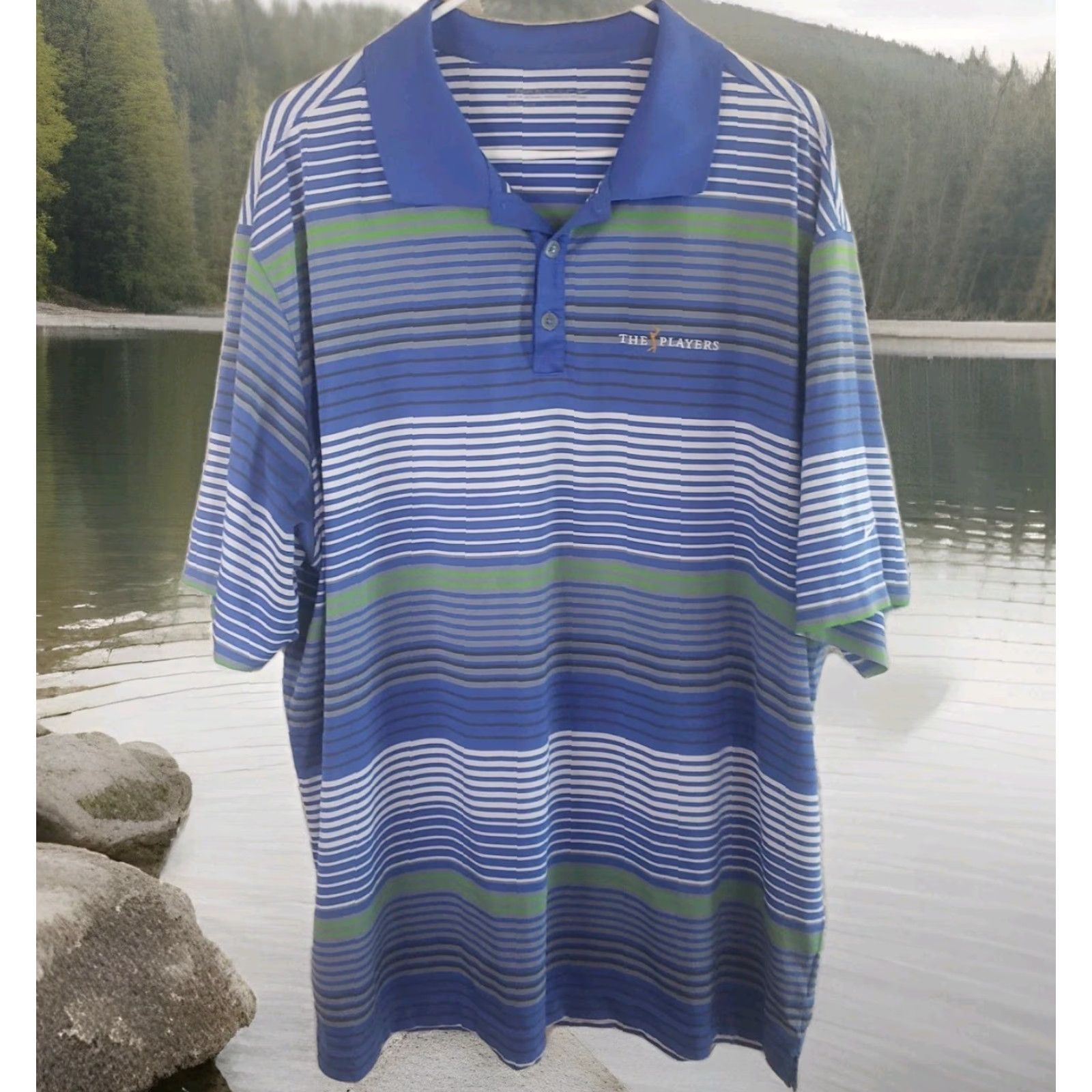 Nike VINTAGE? No — Nike Golf Players Championship Polo Shirt Mens 2XL Blue Dri-Fit TPC Sawgrass Size US XXL / EU 58 / 5 - 2 Thumbnail