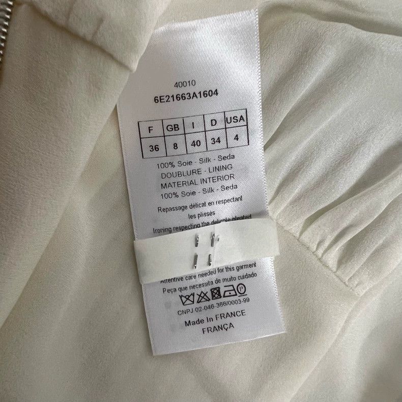 Dior Dior White Pleated Silk Dress Size 36-2506 Size S / US 4 / IT 40 - 6 Thumbnail