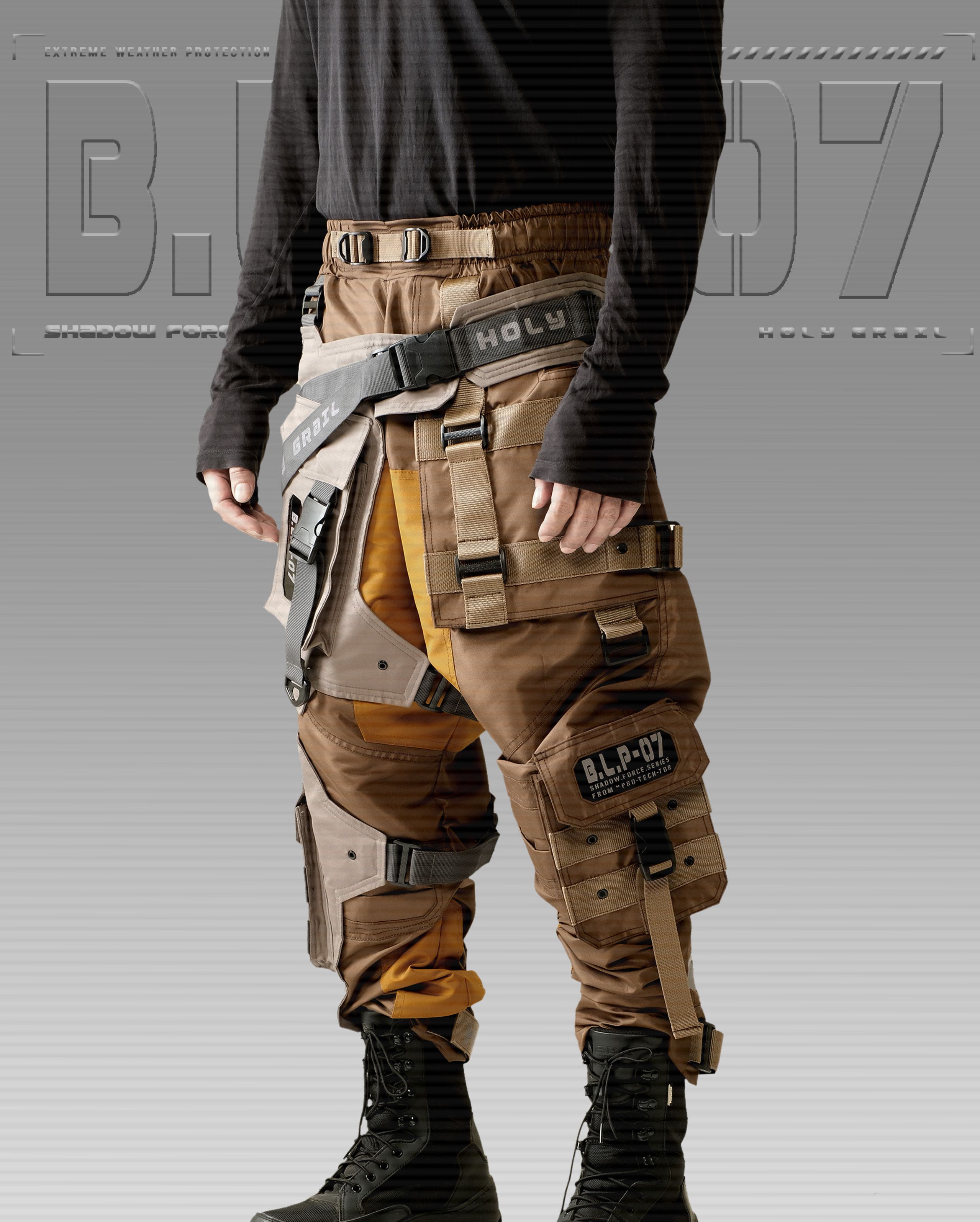 Hi Tec H-G PRO-TECH-TOR "SHADOW FORCE" TECHWEAR CYBERPUNK HOLYGRAIL Size US 34 / EU 50 - 7 Thumbnail