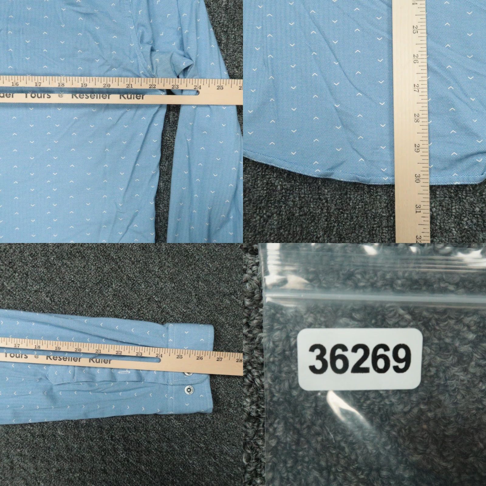 Vintage Buttercloth Shirt Mens XL Blue Geometric Cotton Long Sleeve Button-Up Size US XL / EU 56 / 4 - 8 Thumbnail