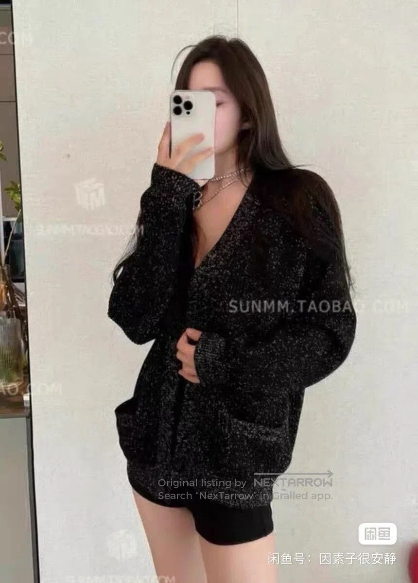 Saint Laurent Paris Saint Laurent 2019FW Glitter Cardigan. Size US XS / EU 42 / 0 - 8 Thumbnail