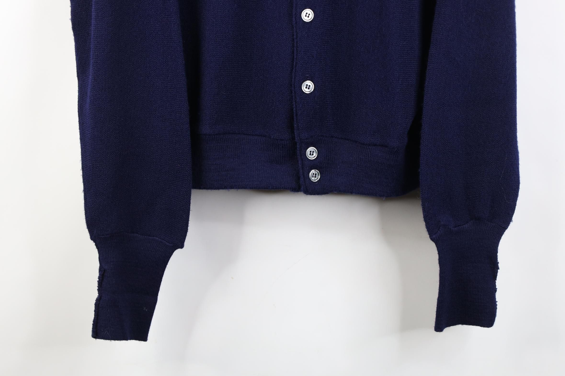 Izod Vintage 80s Izod Lacoste Knit Cardigan Sweater Navy Blue Size US M / EU 48-50 / 2 - 3 Thumbnail