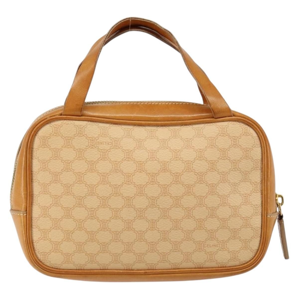 Celine CELINE Macadam Canvas Hand Bag Pvc Beige Gold Size ONE SIZE - 3 Thumbnail