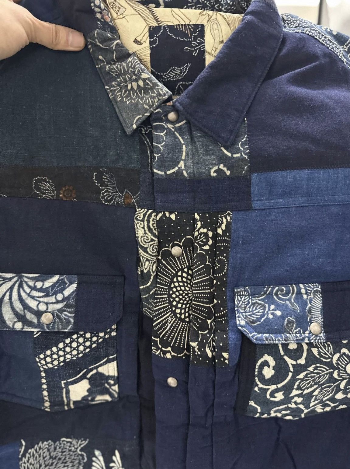 Visvim Visvim 101XX DOWN JKT KOFU Indigo Pattern Size US S / EU 44-46 / 1 - 2 Thumbnail