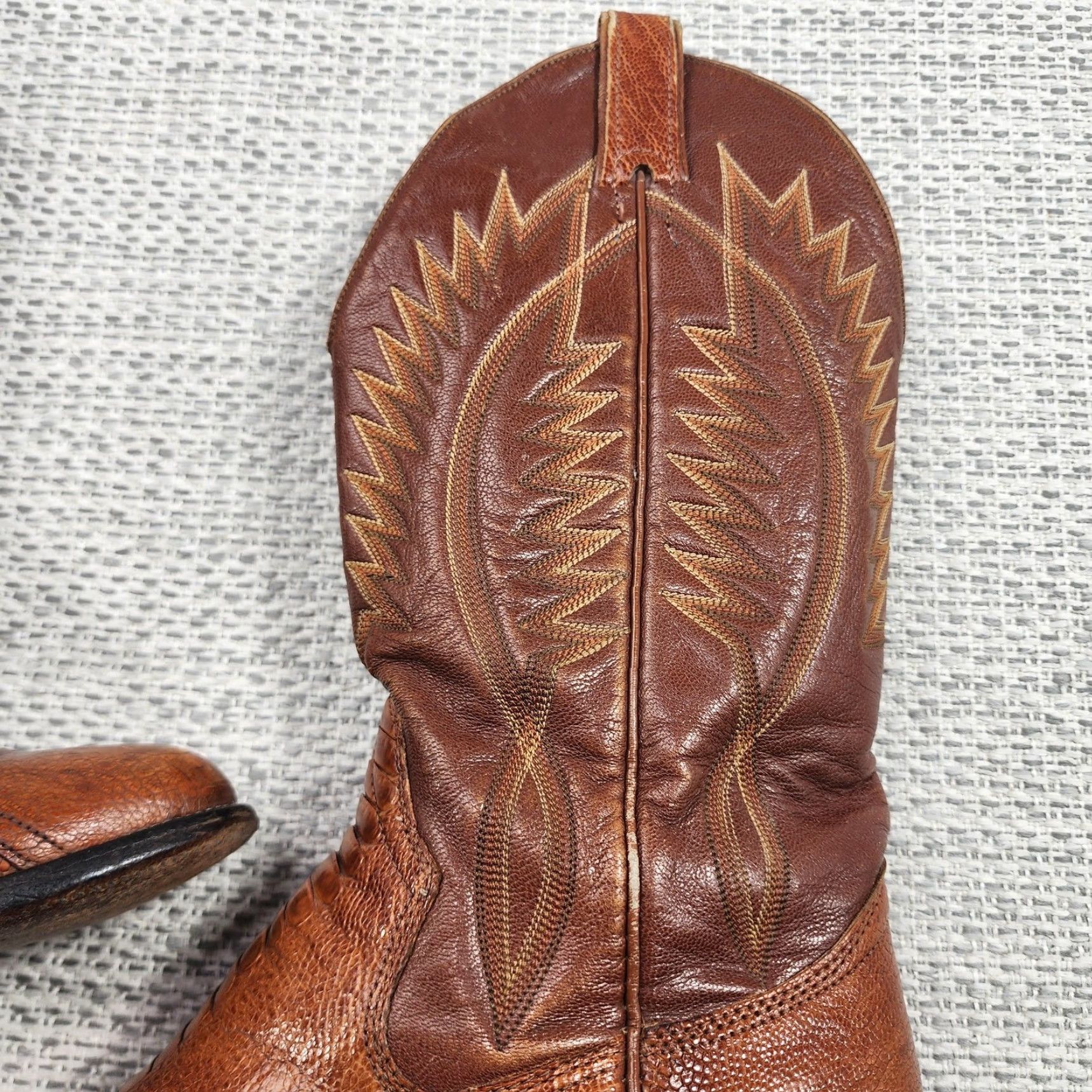 Sanders VINTAGE Sanders Snake Skin Cowboy Boots Mens Size 8.5 Brown Western Hand Made Boots - Western, Cowboy, Leather, Pointed Toe, Pull On, 8.5 Mens Size US 9 / EU 42 - 3 Thumbnail