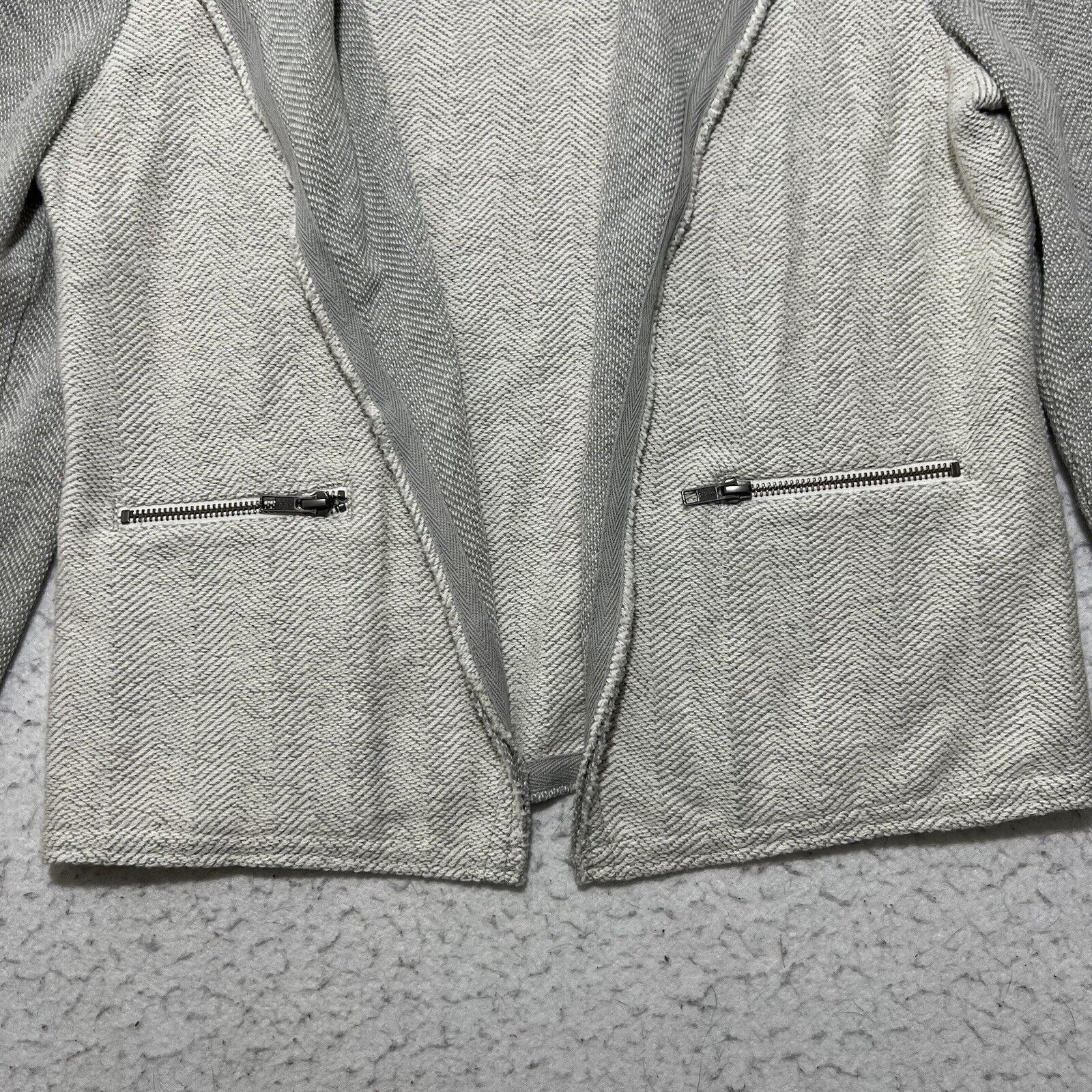 Other Caslon Small Open Front Cardigan Gray Herringbone Zip Size S / US 4 / IT 40 - 6 Thumbnail