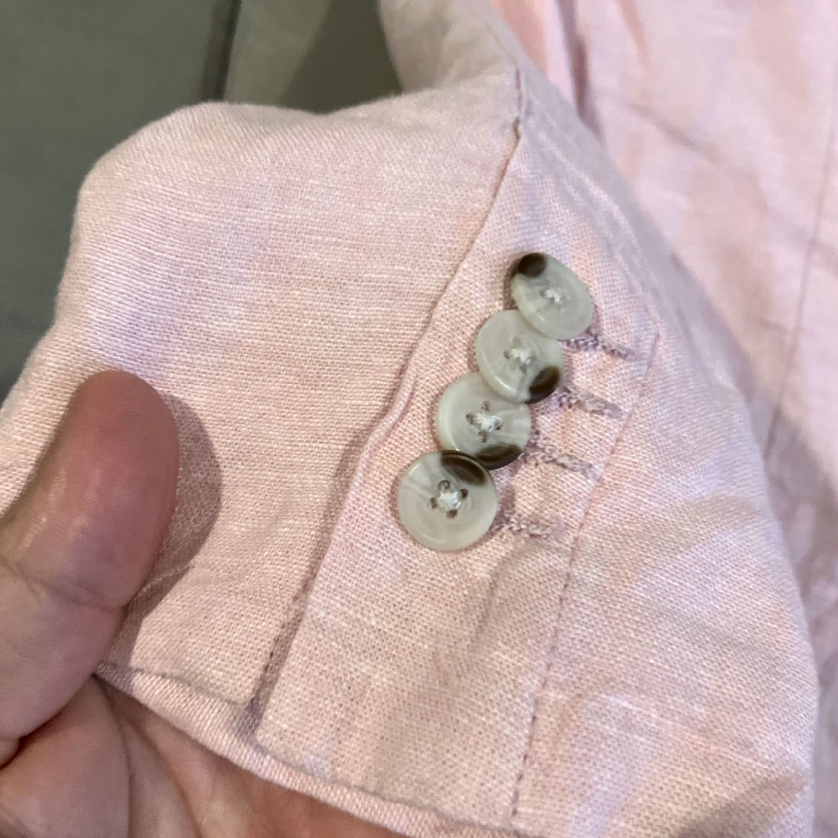 Saks Fifth Avenue Saks Fifth Avenue Blazer Pink Linen Blend - Pockets - Double Vents - Large - Mens - Regular Fit Size 42R - 2 Thumbnail