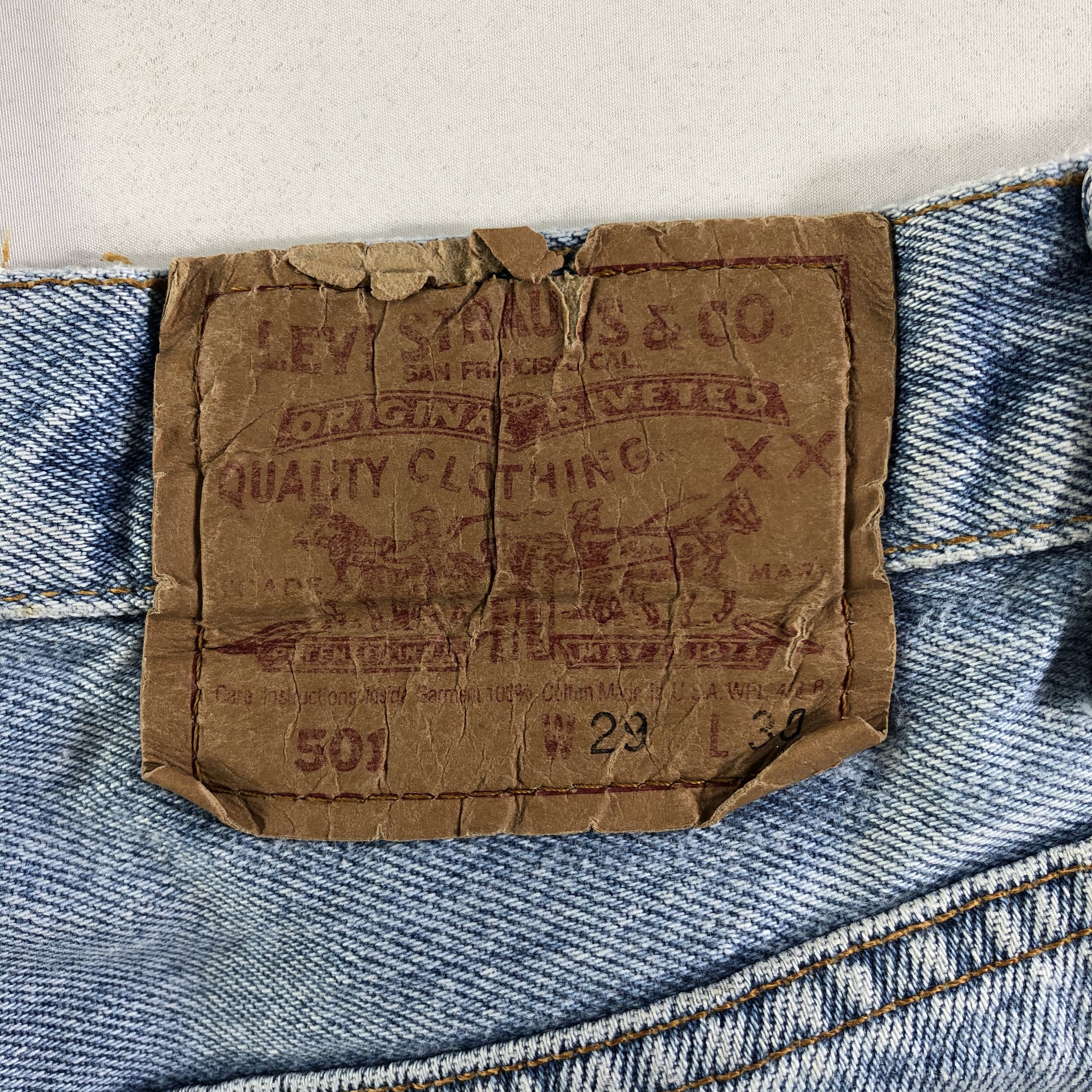 Levi's Vintage 90s Blue Wash Levis 501 Jeans-JM3724 Size US 29 - 5 Thumbnail