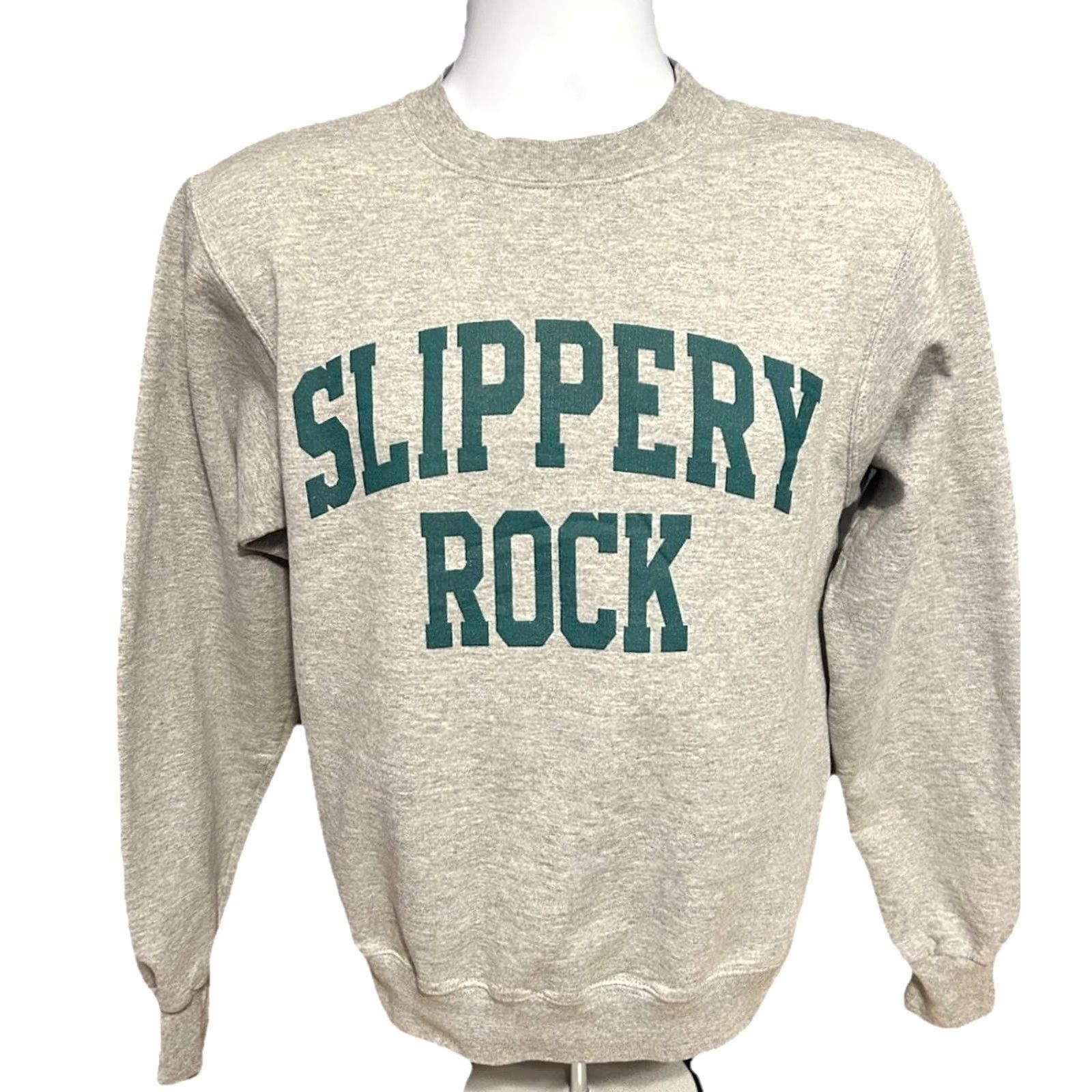 Champion VINTAGE Champion Sweatshirt Adult Small Heather Gray Slippery Rock University Logo Pullover Knit Crew Neck Long Sleeve Size US S / EU 44-46 / 1 - 2 Thumbnail