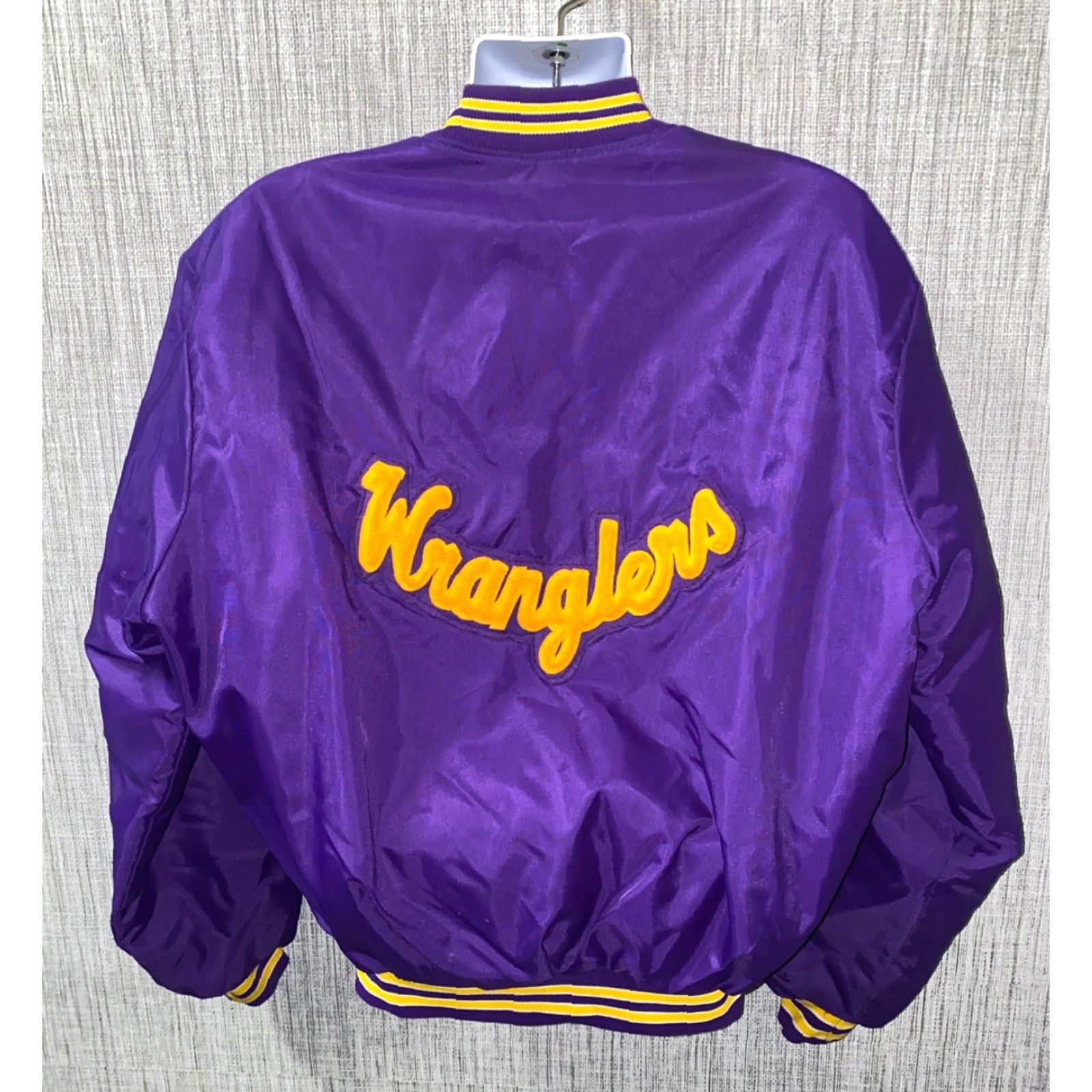 Vintage VINTAGE Howe Jacket Mens Purple/Yellow Quilt Lined Snap Button XL Yellow Regular Nylon Coat Size US XL / EU 56 / 4 - 2 Thumbnail