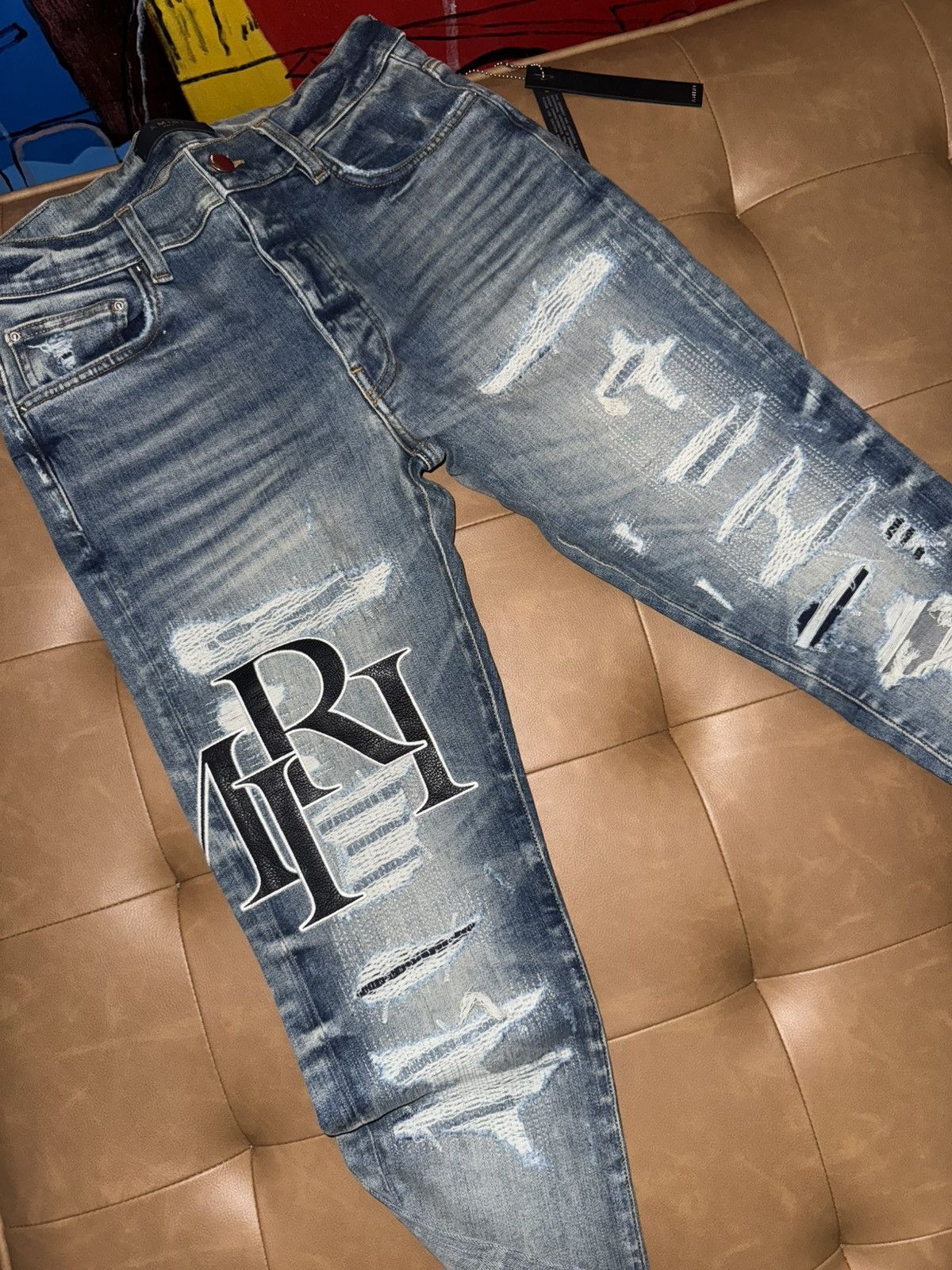Amiri Amiri staggered logo jeans Size US 31 - 2 Thumbnail