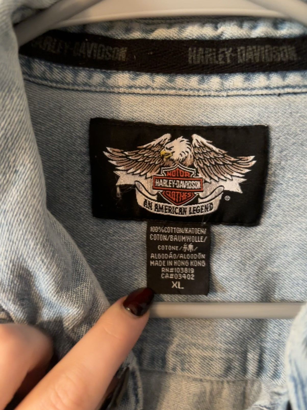 Harley Davidson × Vintage Denim Harley Davidson Button Up Shirt Size US XL / EU 56 / 4 - 3 Thumbnail