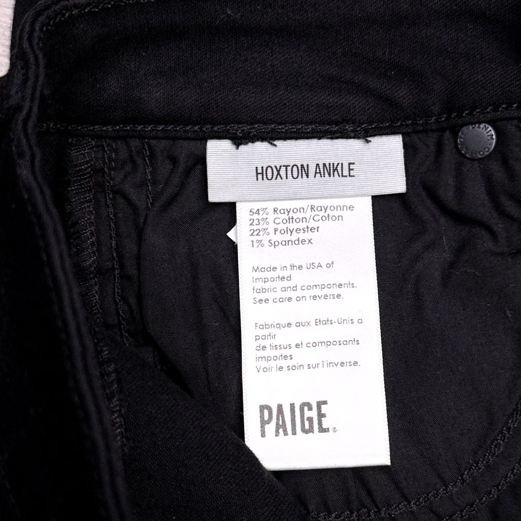 Paige Paige Hoxton Jeans Womens 25 Black High Rise Skinny Flawless Fit New Size 42" / US 20 - 6 Thumbnail