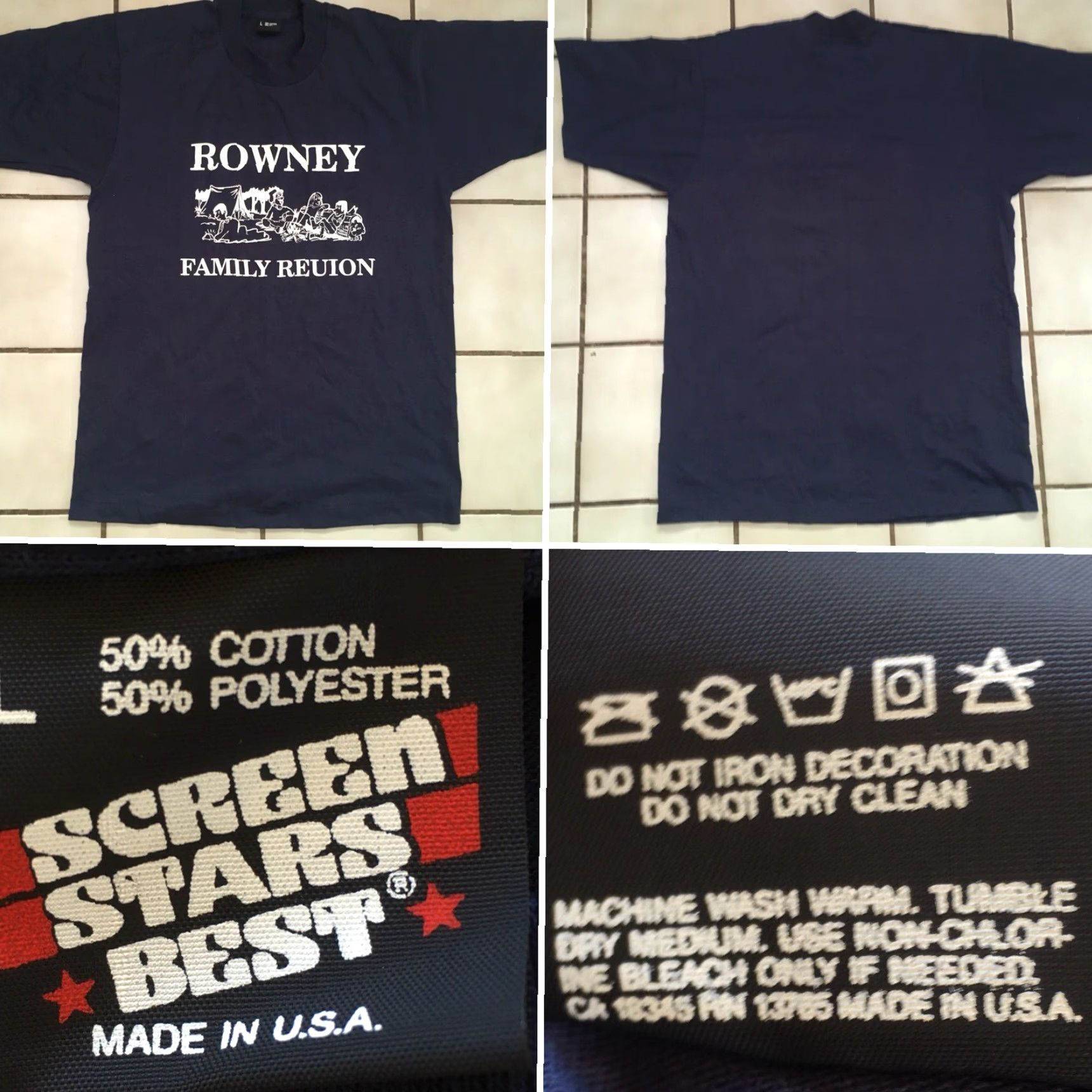Vintage VINTAGE Screen Stars T Shirt Graphic Tee Blues 80s 90s Size L Men Short Sleeve Cotton Blend Logo Screen Stars Family Reunion Size US L / EU 52-54 / 3 - 7 Thumbnail