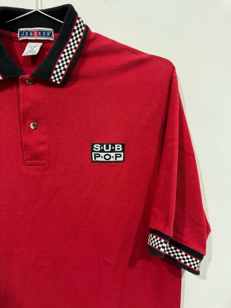 Jerzees Rare Vintage 90s Subpop Polo Tee Size US M / EU 48-50 / 2 - 2 Thumbnail