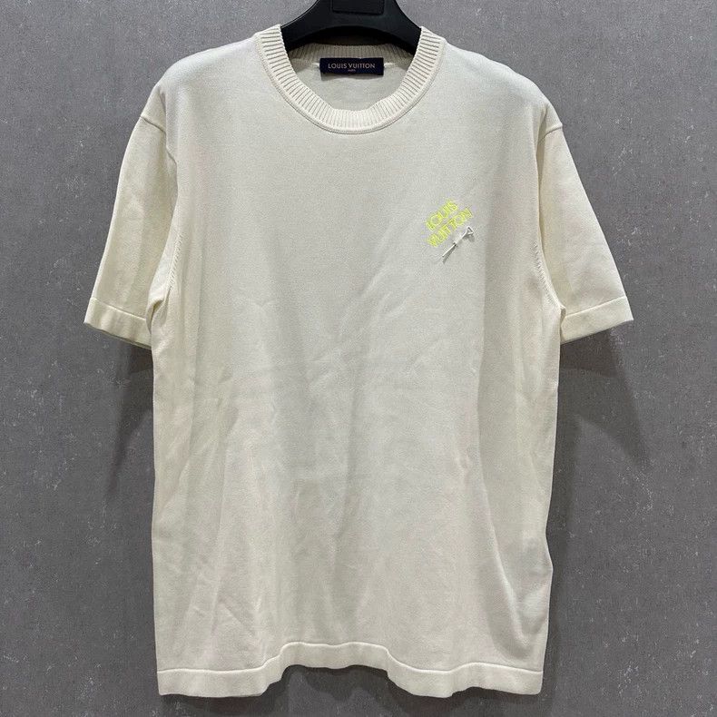 Louis Vuitton Louis Vuitton Fluorescent green pin logo knitted short sle Size US L / EU 52-54 / 3 - 1 Thumbnail