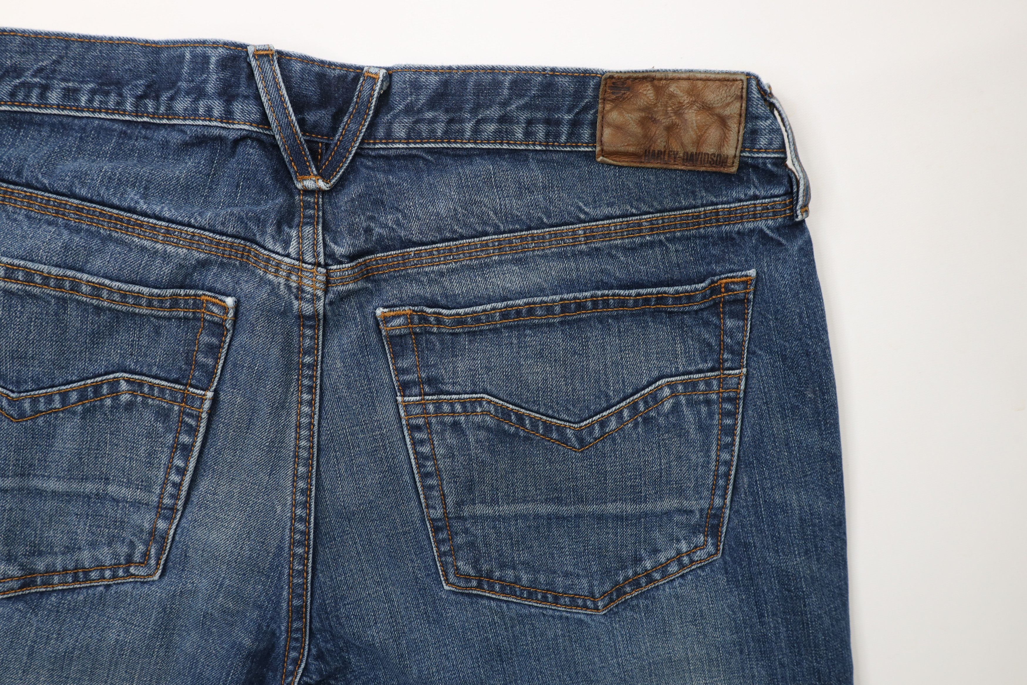Harley Davidson × Vintage Vintage Harley Davidson Spell Motorcycle Denim Jeans Blue Size US 38 / EU 54 - 13 Thumbnail