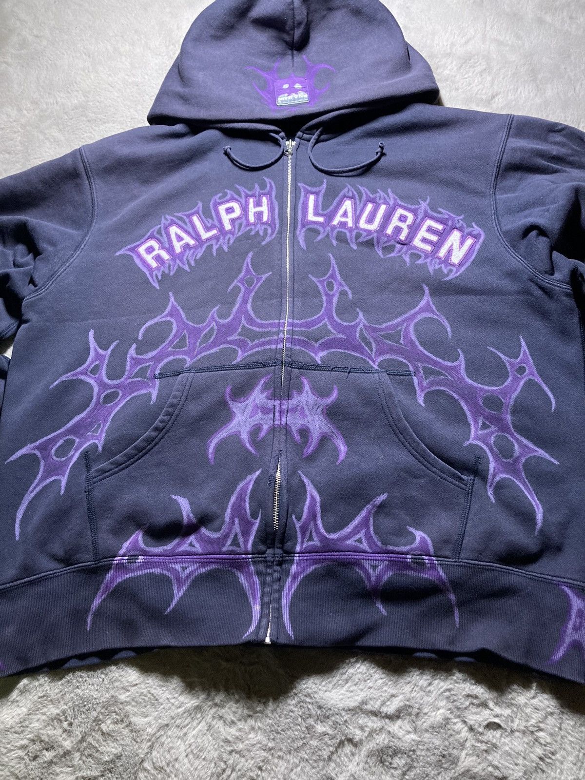 Polo Ralph Lauren ⛩️ Polo Ralph Lauren Custom Zip Hoodie Y2K Punk Rock Big logo Size US L / EU 52-54 / 3 - 7 Thumbnail