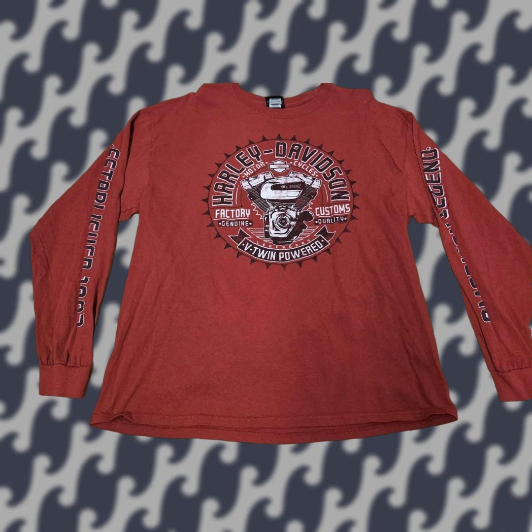 Harley Davidson Harley-Davidson Shirt Mens XL Red Long Sleeve Pikes Peak Colorado Springs Eagle Size US XL / EU 56 / 4 - 1 Thumbnail