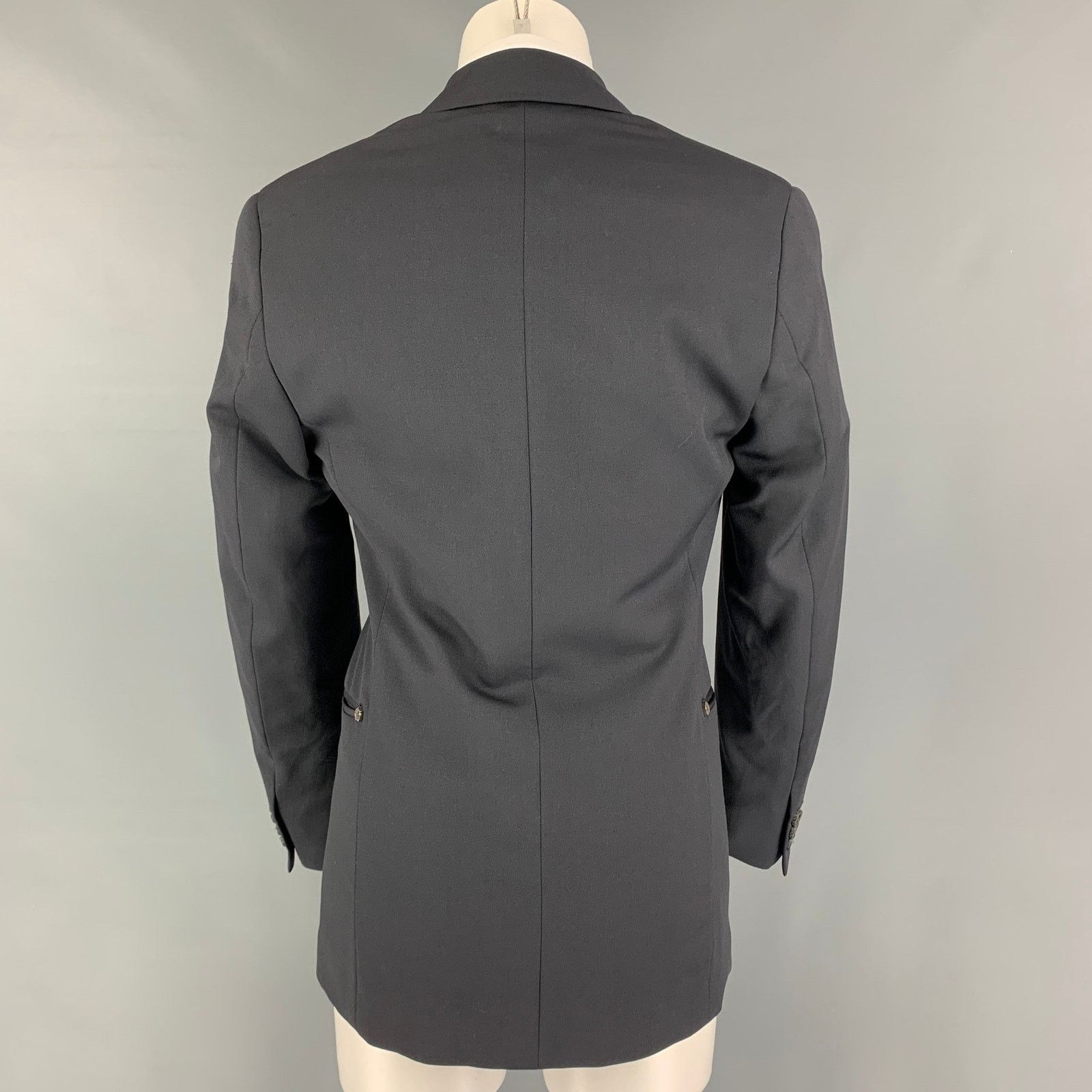 Versace Vintage Size 34 Regular Gray Virgin Wool Sport Coat Size 34R - 3 Thumbnail
