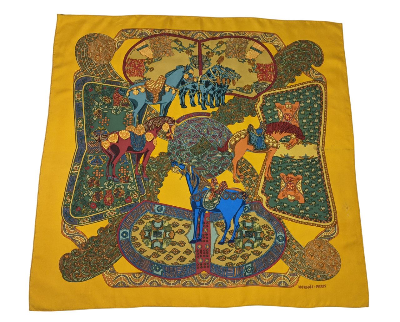 Hermes Hermes Art des Steppes by Annie Faivre Silk Scarf Size ONE SIZE - 1 Thumbnail