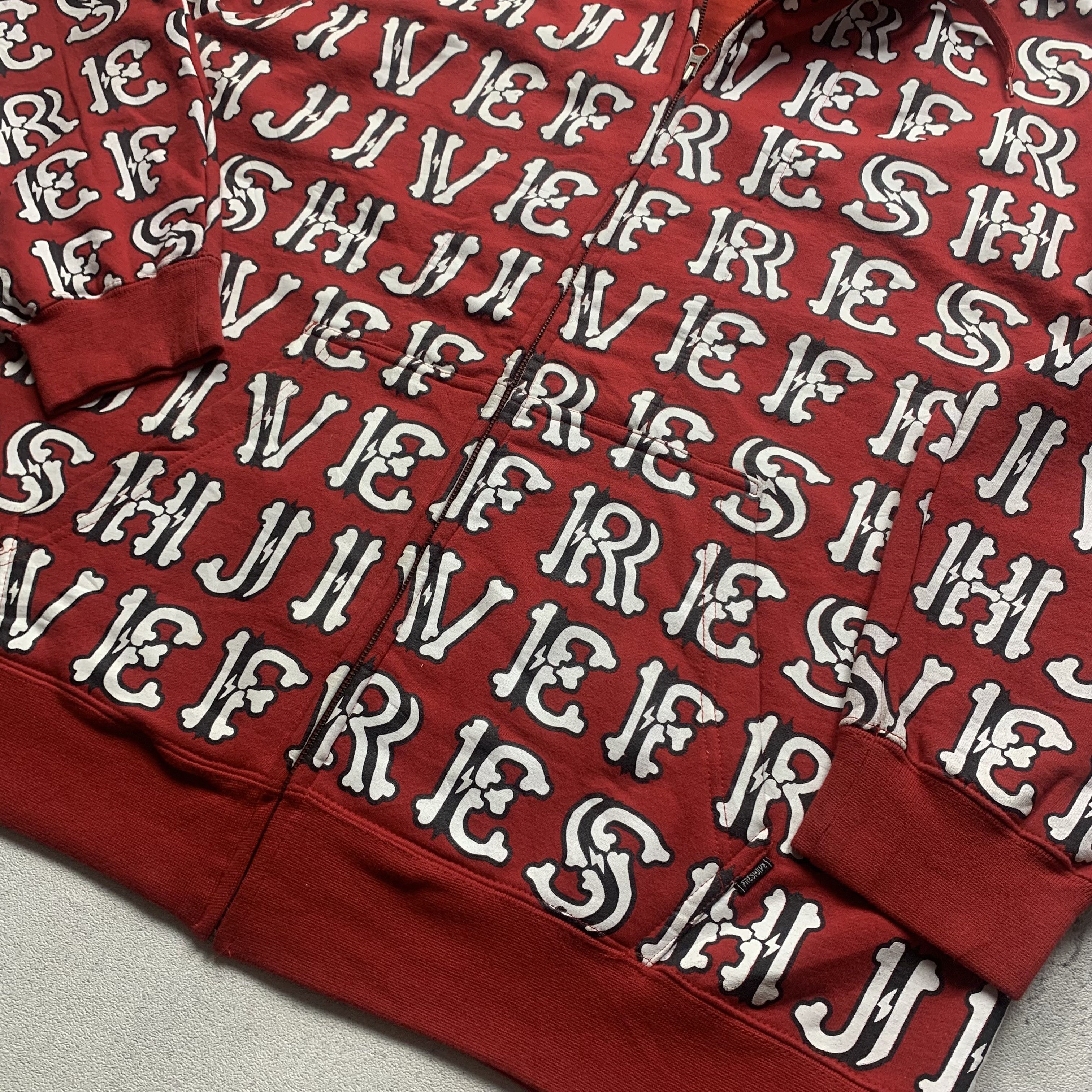 Freshjive Freshjive Overprint Spellout Zip Up Hoodie Size US XL / EU 56 / 4 - 4 Thumbnail