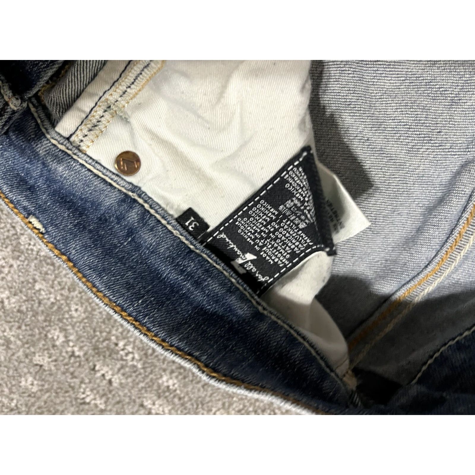7 For All Mankind 7 FOR ALL MANKIND Jeans Mens 31 Slim Fit Ryley True Skinny Mid-Rise Dark Blue Denim Size US 31 - 7 Thumbnail