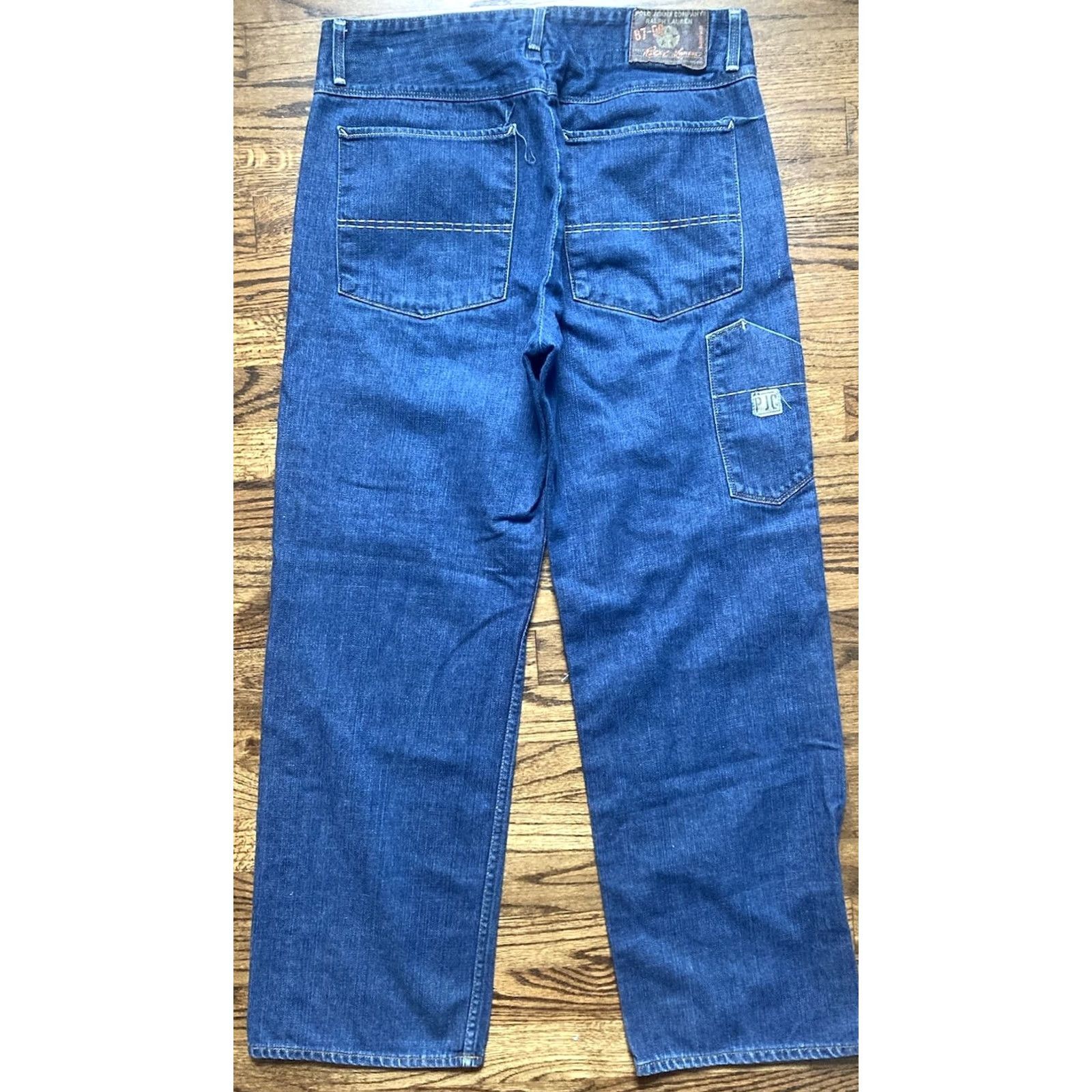 Polo Ralph Lauren VINTAGE Polo Ralph Lauren Jeans Carpenter Mens 34x30 Blue 90s Straight Skater Bindings Y2K Size US S / EU 44-46 / 1 - 2 Thumbnail