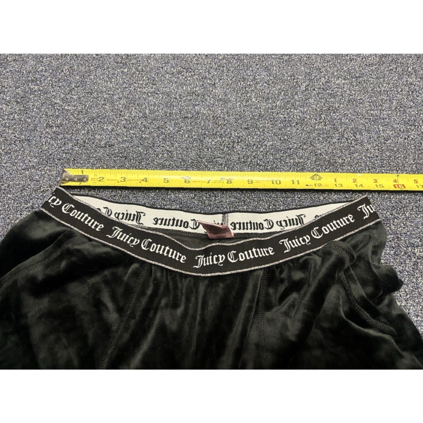 Juicy Couture VINTAGE Juicy Couture Velour Pants L Black Wide-Leg Women Regular P1 Shirt? Size 36" / US 14 / IT 50 - 3 Thumbnail