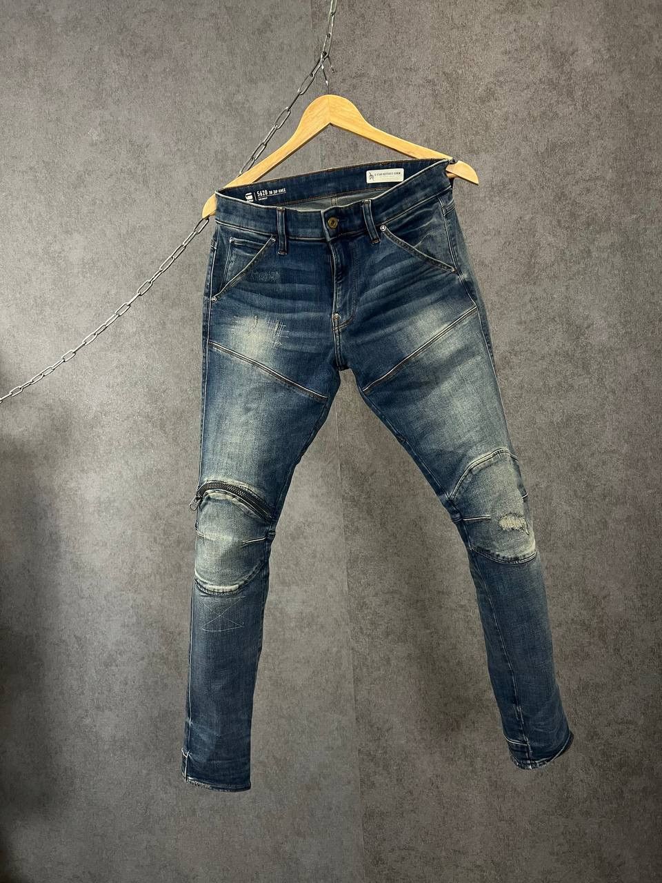 G-Star G Star Raw biker distressed denim jeans Size US 30 / EU 46 - 1 Thumbnail