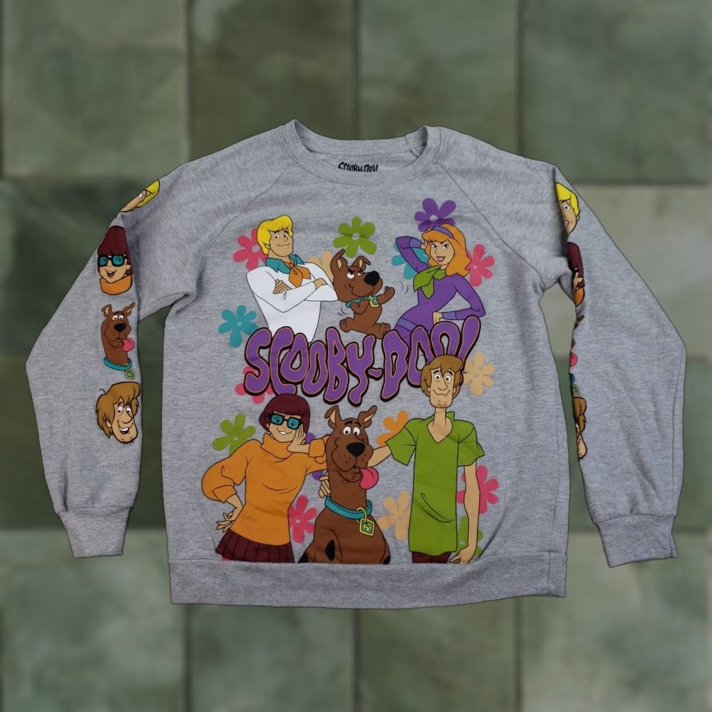 Vintage VINTAGE Scooby Doo Sweatshirt Womens Medium Gray Long Sleeve Graphic Cartoon Pullover Size M / US 6-8 / IT 42-44 - 1 Preview