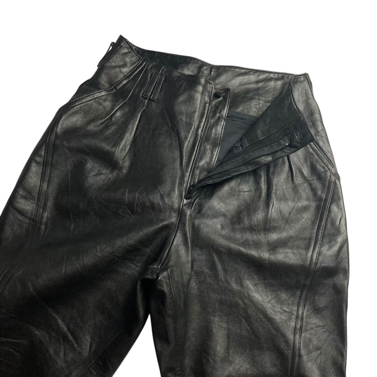 Japanese Brand 🇯🇵 VINTAGE ROPE CHIC G GALUBOT GENUINE LEATHER PANTS Size 26" / US 2 / IT 38 - 5 Thumbnail