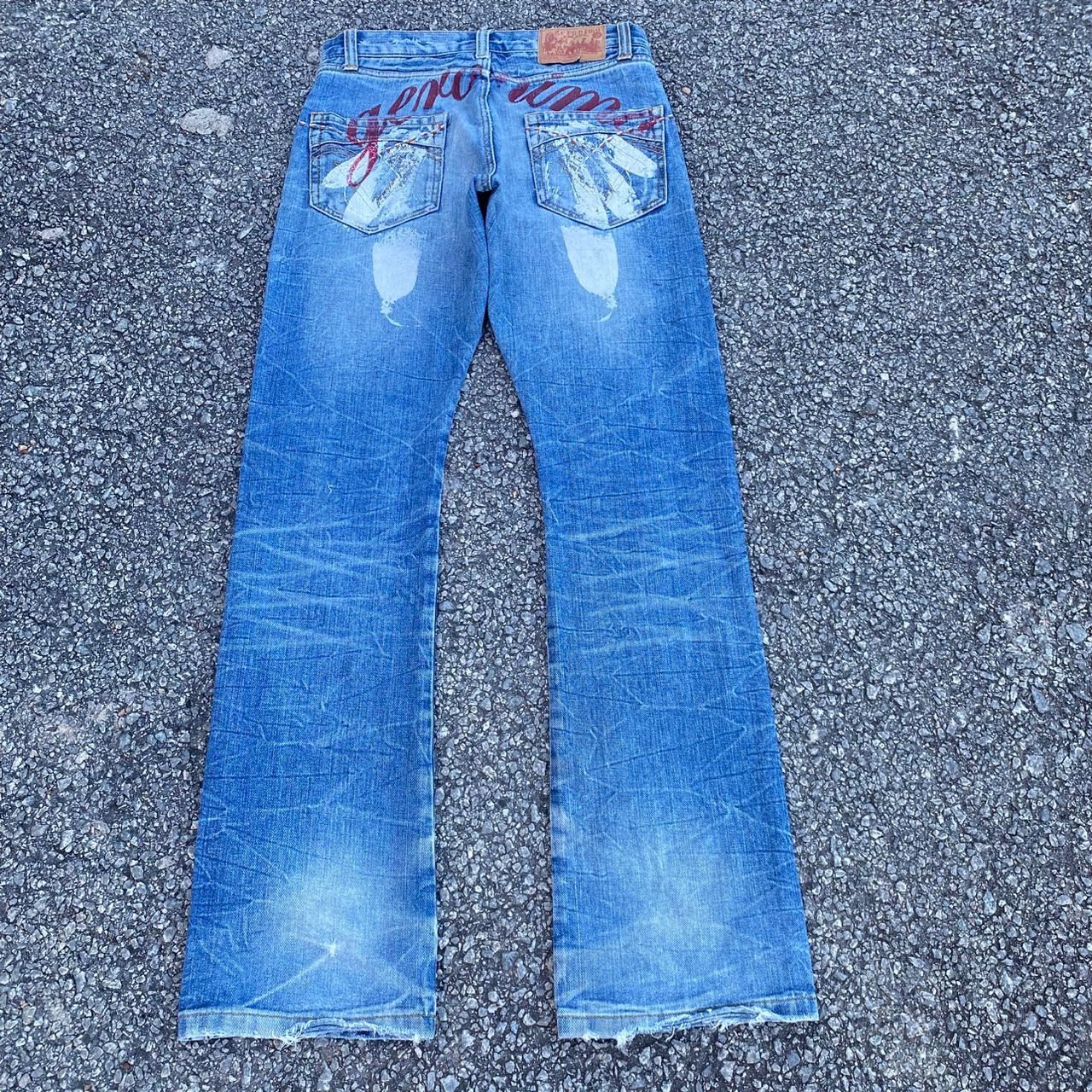 Japanese Brand Vintage Geronimo Indiana American Culture Flare Denim Size US 31 - 3 Thumbnail