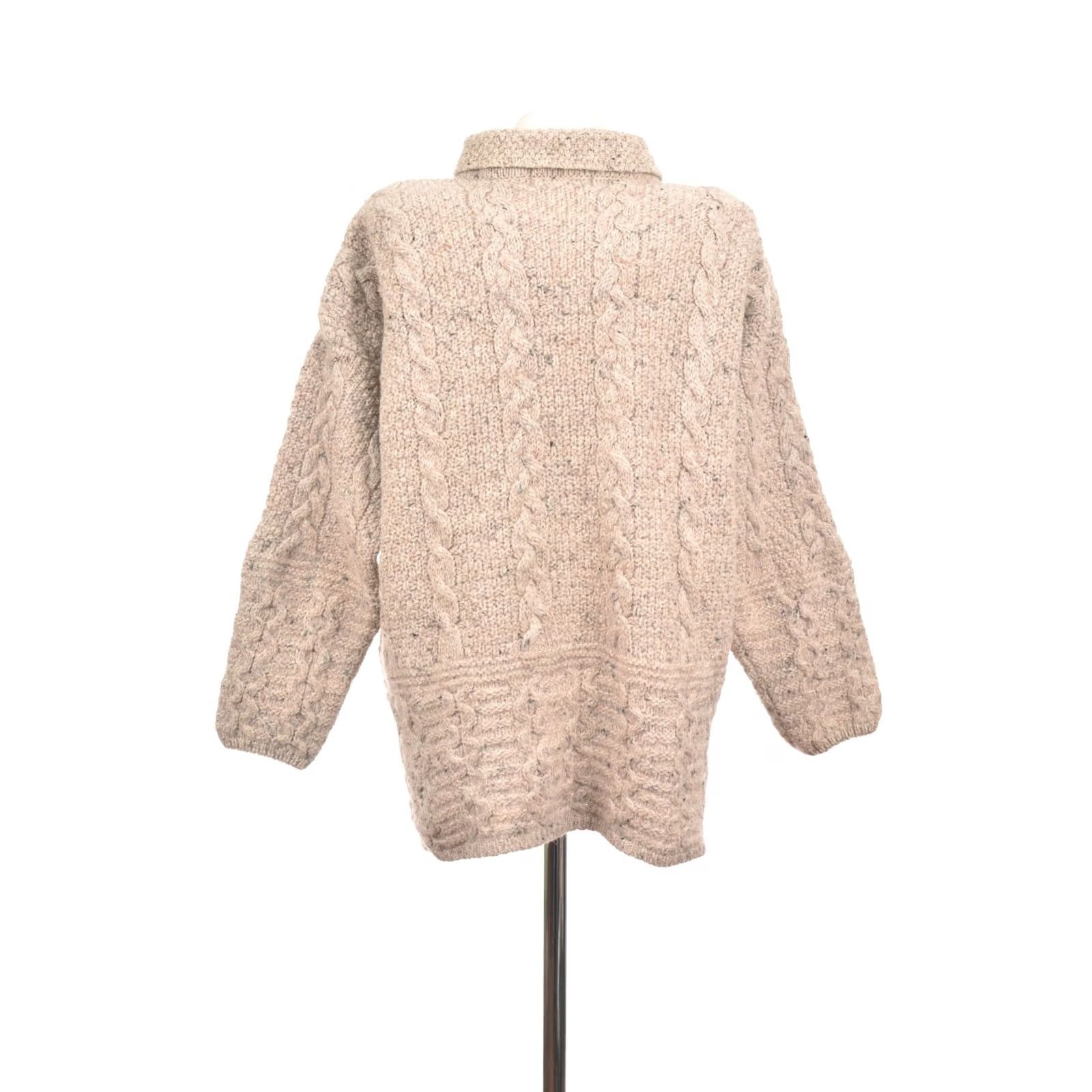Industrie DDP Highland Home Industries Pure New Wool Knit Cardigan Sweater M324 Size L Beige Womens Wool Cardigan M324 L Beige Size L / US 10 / IT 46 - 3 Thumbnail