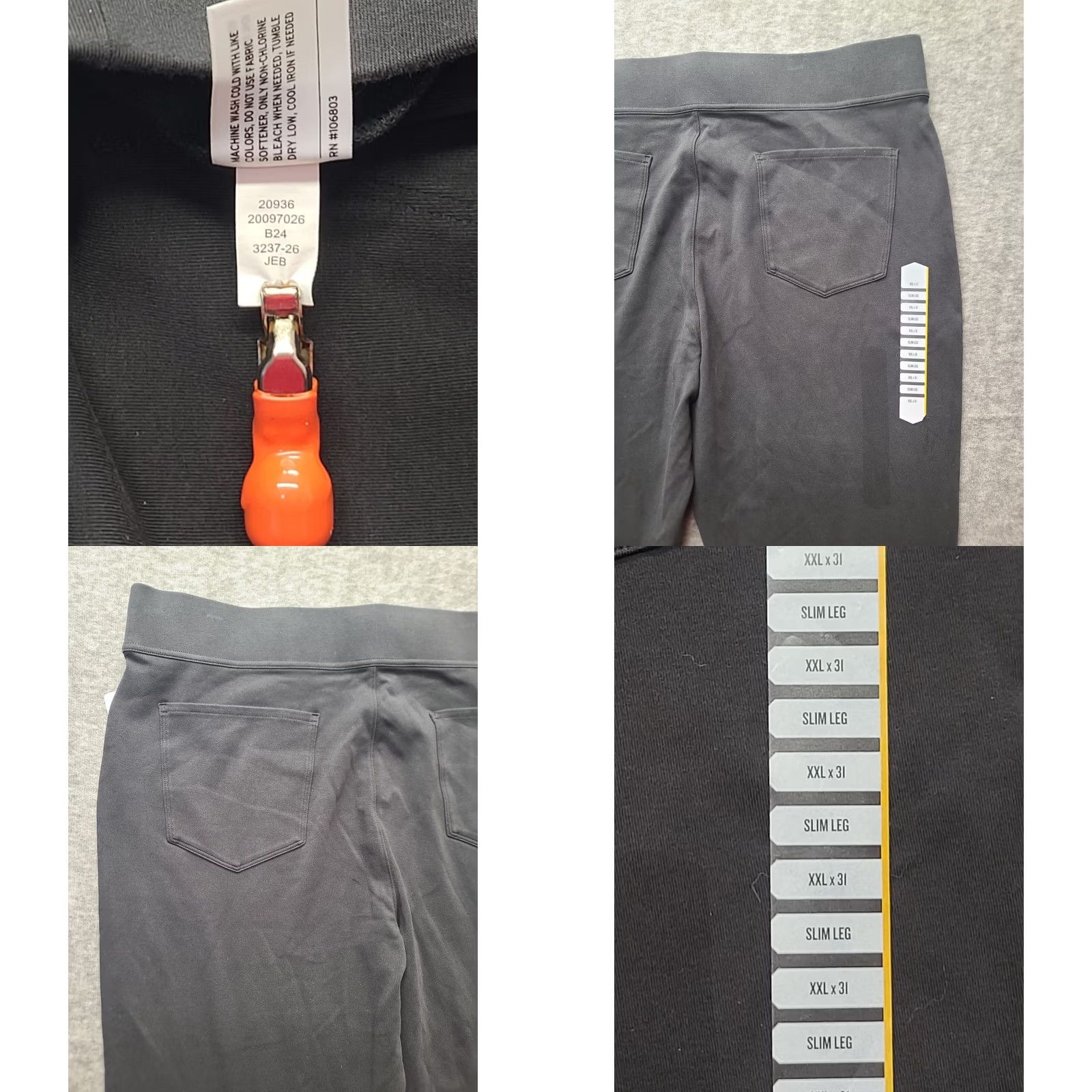 Vintage Duluth Womens Pants Slim Leg High Rise Noga Naturale XXL Black Cotton Spandex Knit Flat Front 31in Inseam Chino Size 40" / US 18 - 9 Thumbnail