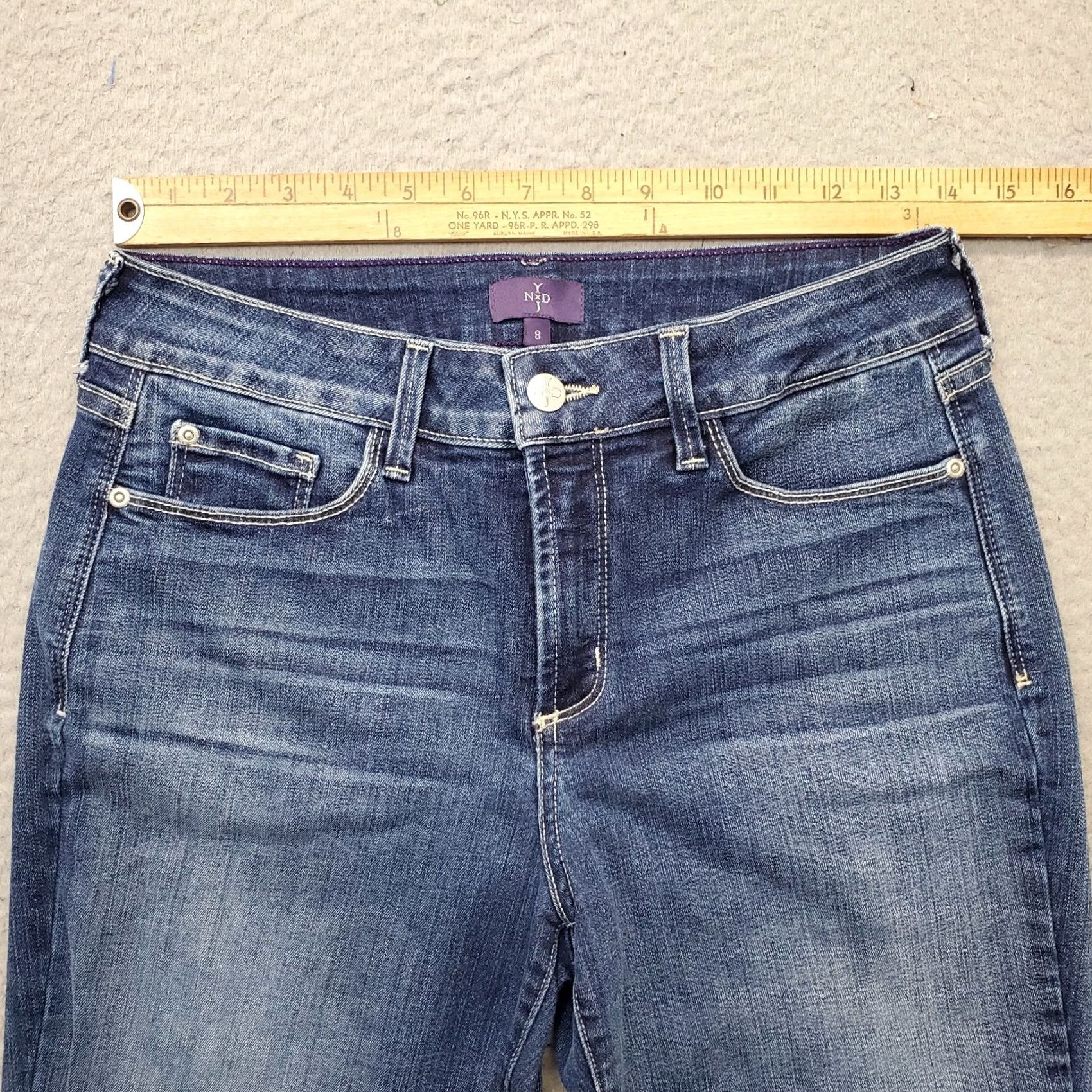 NYDJ NYDJ Womens 8 Blue Denim Straight Leg Jeans 5-Pocket Pockets Inseam 26.5" Regular Fit Nydj Size 30" / US 8 / IT 44 - 5 Thumbnail