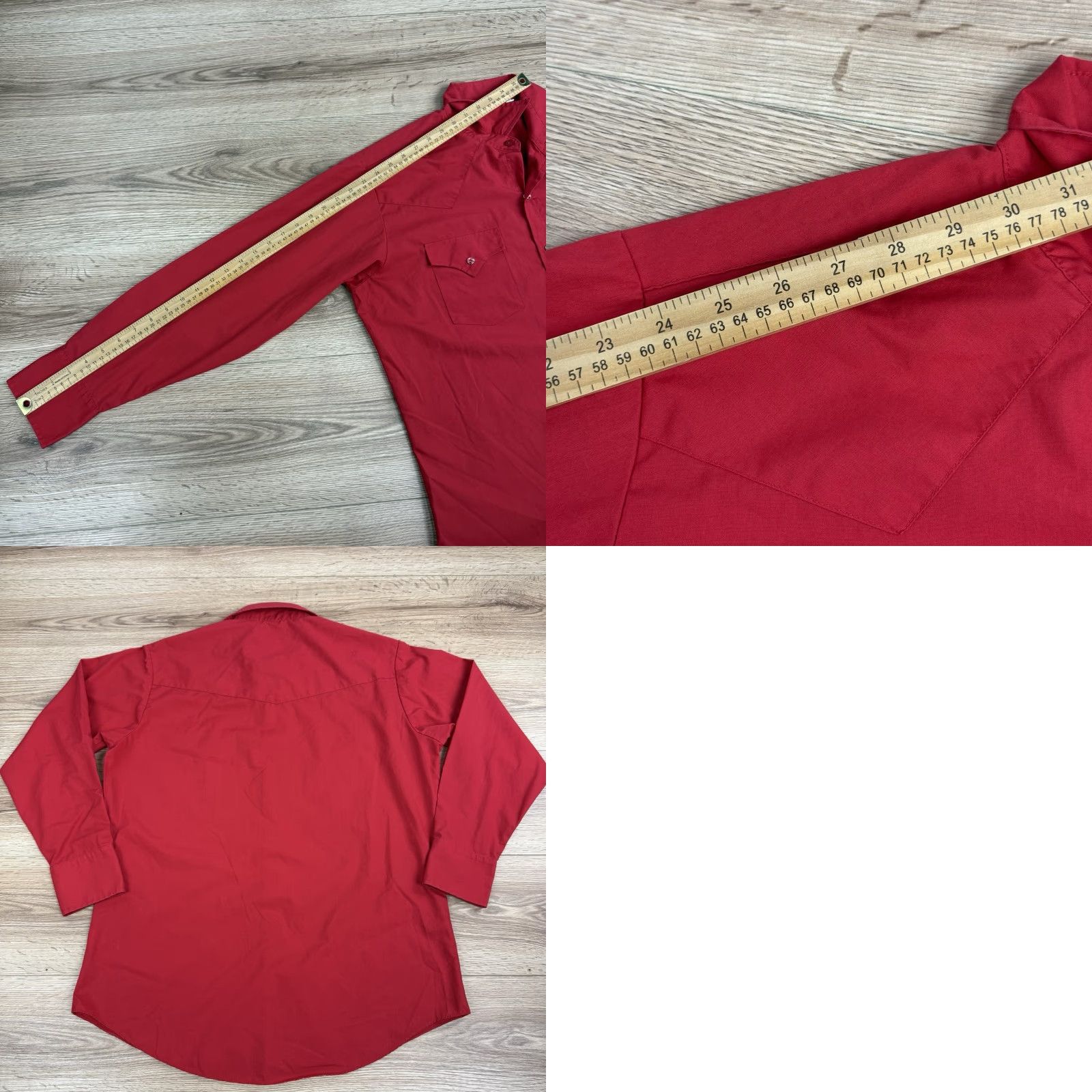 Vintage VINTAGE Ely Cattleman Red Long Sleeve Western Pearl Snap Shirt Mens Large 16 1/2 X 34 Size US L / EU 52-54 / 3 - 8 Thumbnail