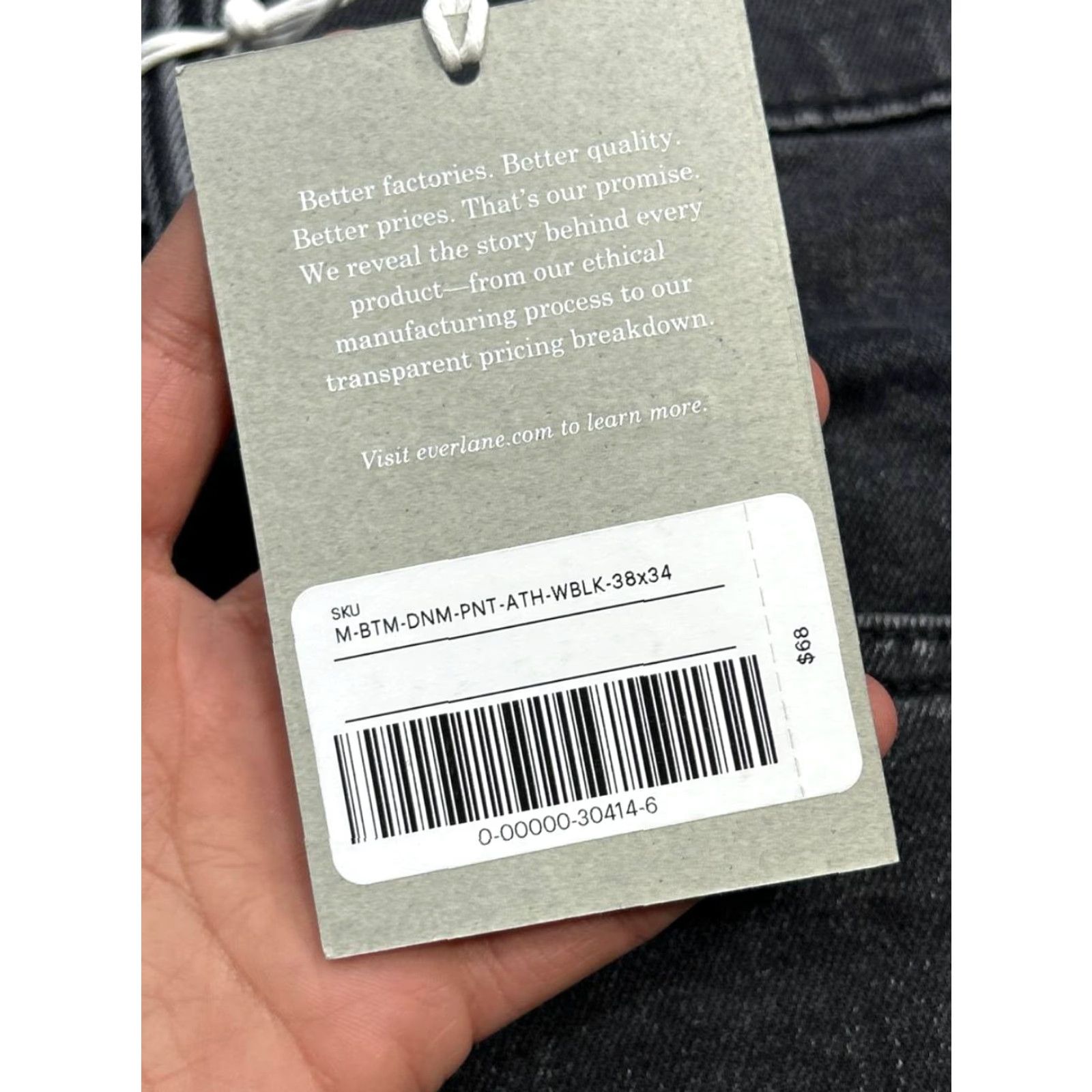 Everlane Everlane Jeans Mens 38 Gray Denim Cotton Athletic Slim Straight 38x34 Regular 5-Pocket Design Men’s Jeans Size US 38 / EU 54 - 7 Thumbnail