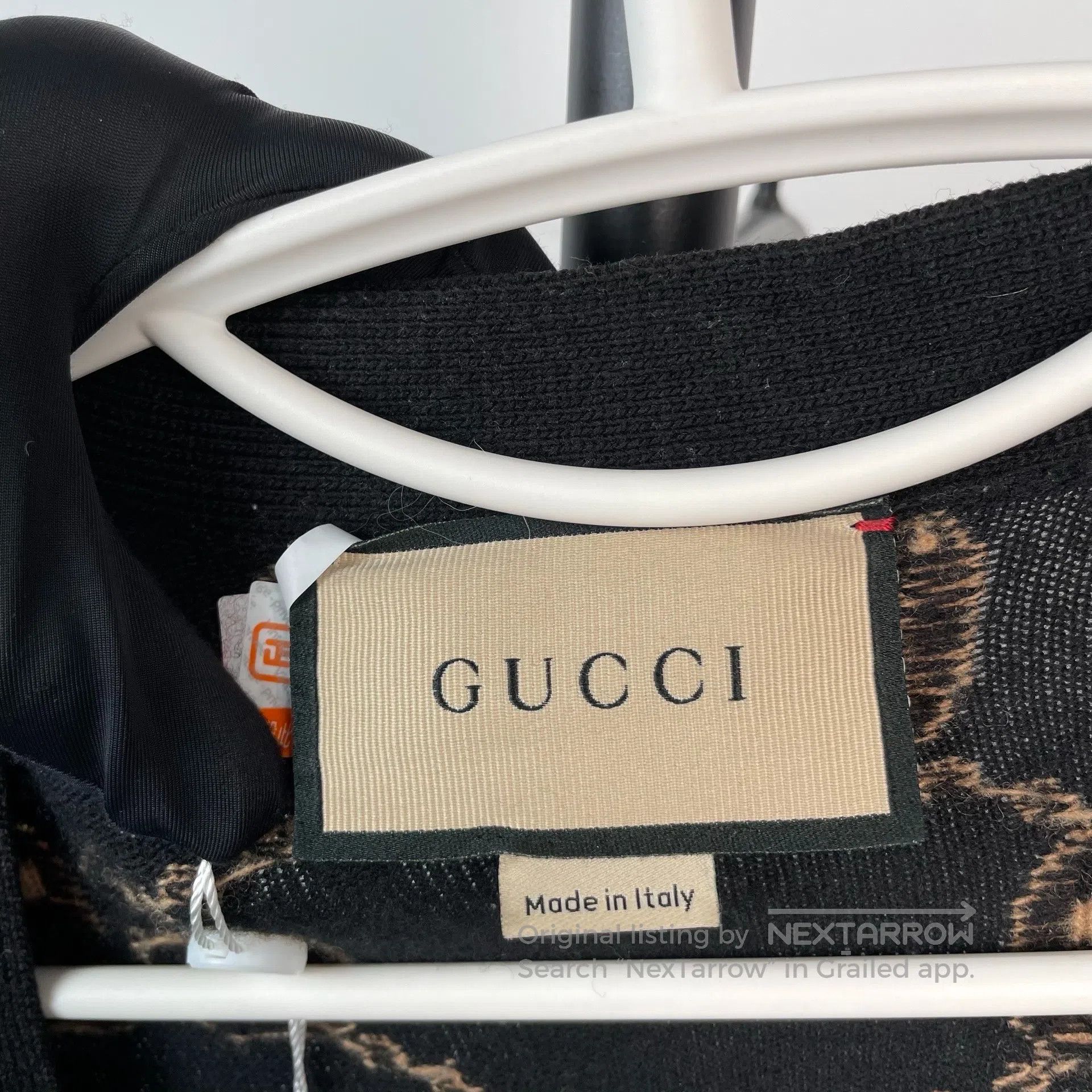 Gucci Guicci Black and Gold Brown Full Print Knit Open Cardigan Size US XL / EU 56 / 4 - 5 Thumbnail