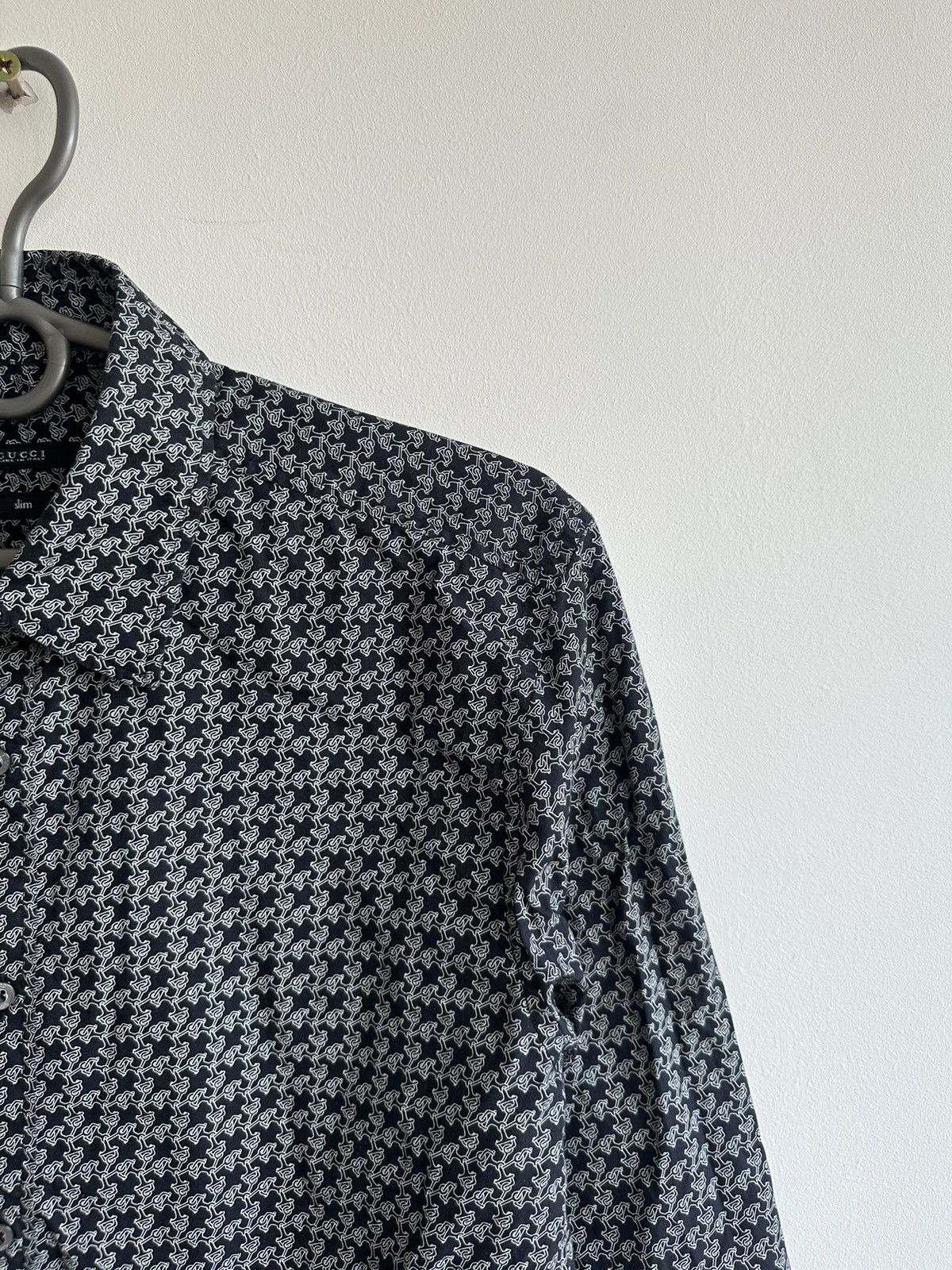 Gucci Gucci Shirt Button Up Print Horsebit Pattern Size 39/15,5 Size US S / EU 44-46 / 1 - 6 Thumbnail