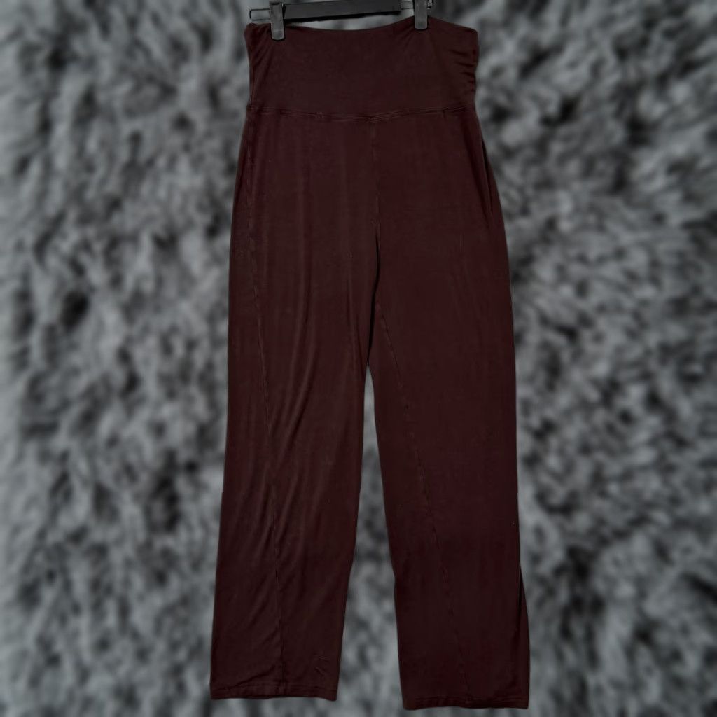 Vintage Newport News Womens Pants M 30x28.5 Brown Straight Pull On Lounge Travel Stretch Jersey Dress Size 32" / US 10 / IT 46 - 1 Thumbnail