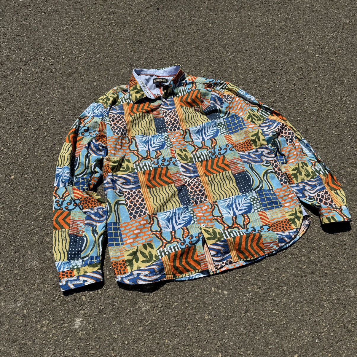 Napapijri × Vintage vintage 90s shirt napapijri monogrammed rare streetwear y2k Size US XL / EU 56 / 4 - 2 Thumbnail