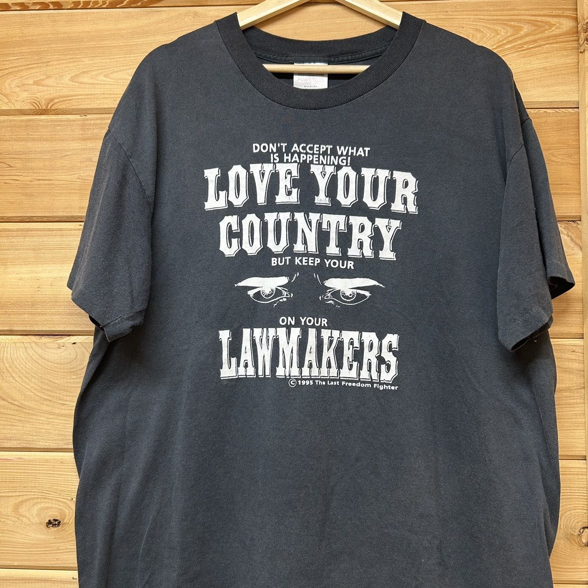 Vintage Vintage Keep Your Eye On Lawmakers Political Protest T Shirt Size US XL / EU 56 / 4 - 1 Thumbnail