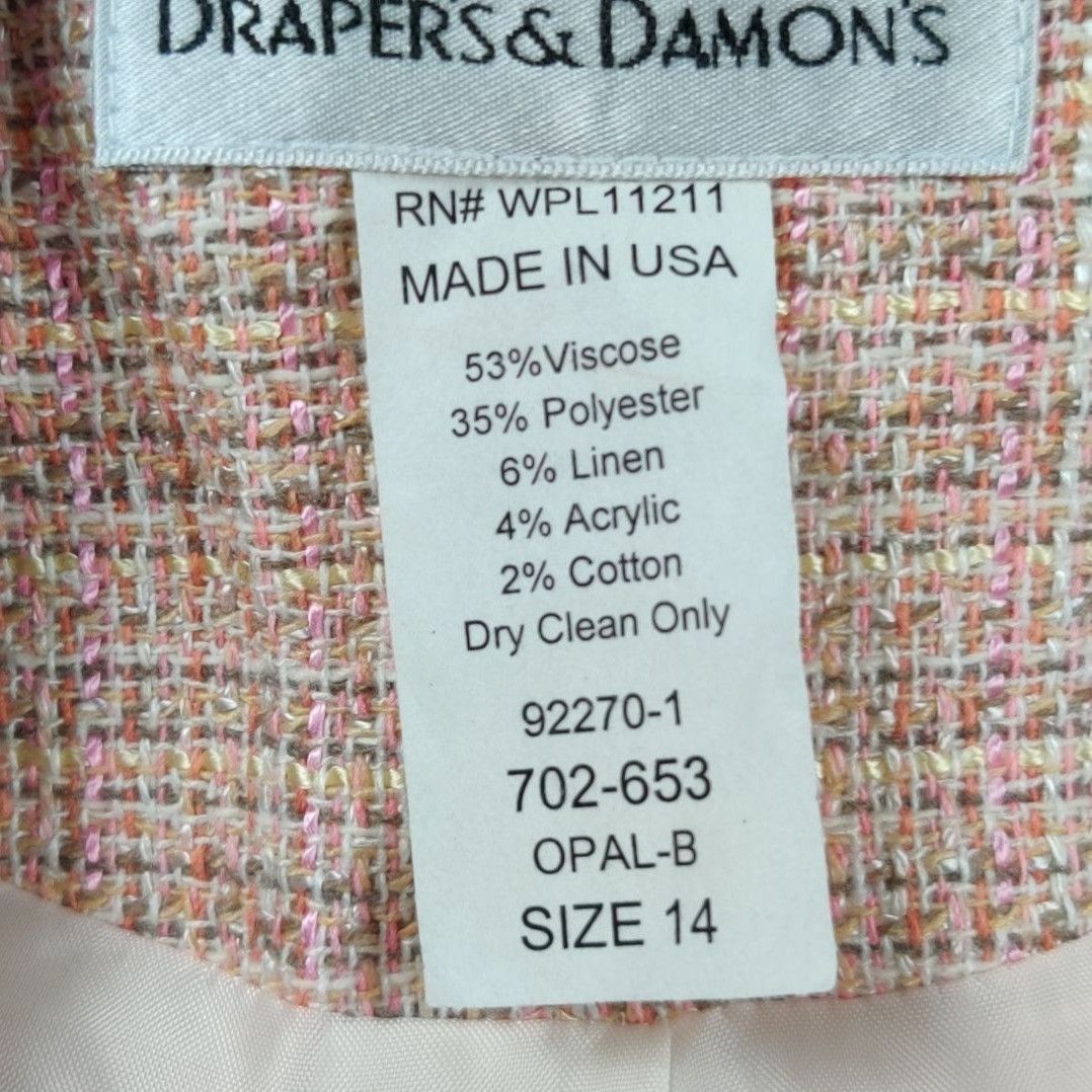 Vintage Da Rue 14 womens blazer vintage pastel tweed structured powe Size XL / US 12-14 / IT 48-50 - 10 Thumbnail