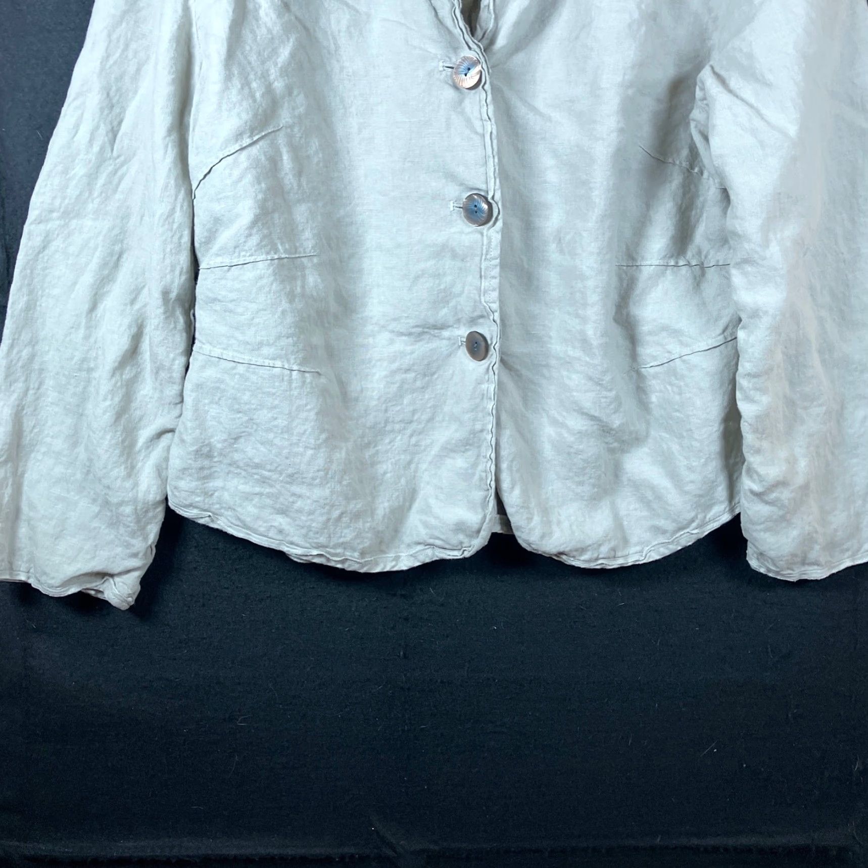 Vintage VINTAGE J Jill Womens Jacket Beige Blazer Button Down Long Sleeve Collared 100% Linen XL Size XL / US 12-14 / IT 48-50 - 3 Thumbnail